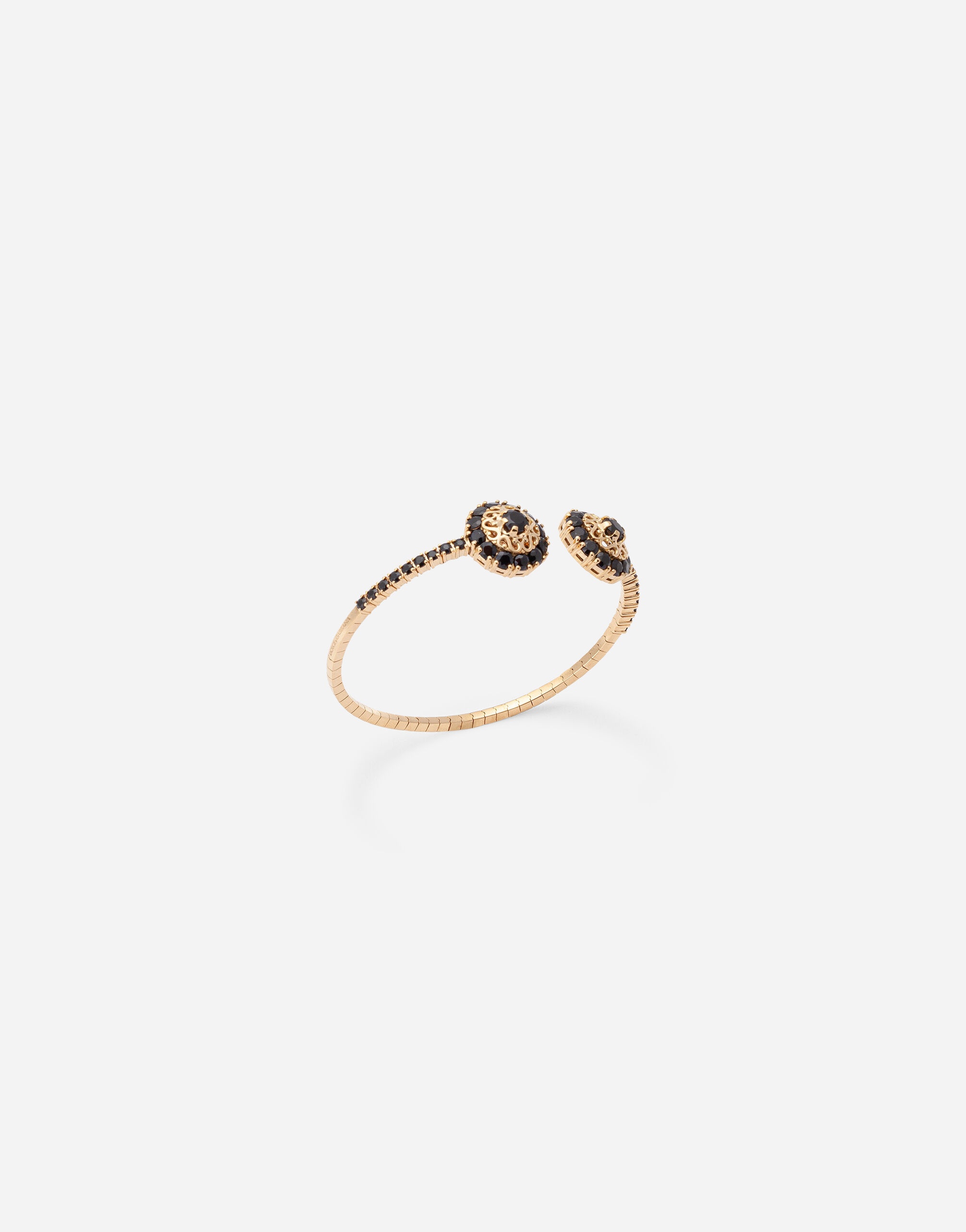 Family yellow gold bracelet with rosette motif and black sapphire - 2