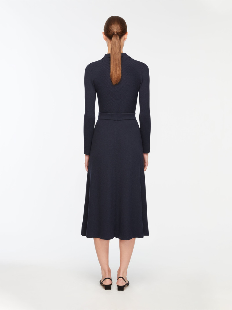 Dorian Skirt In Dark Navy Cashfeel 4