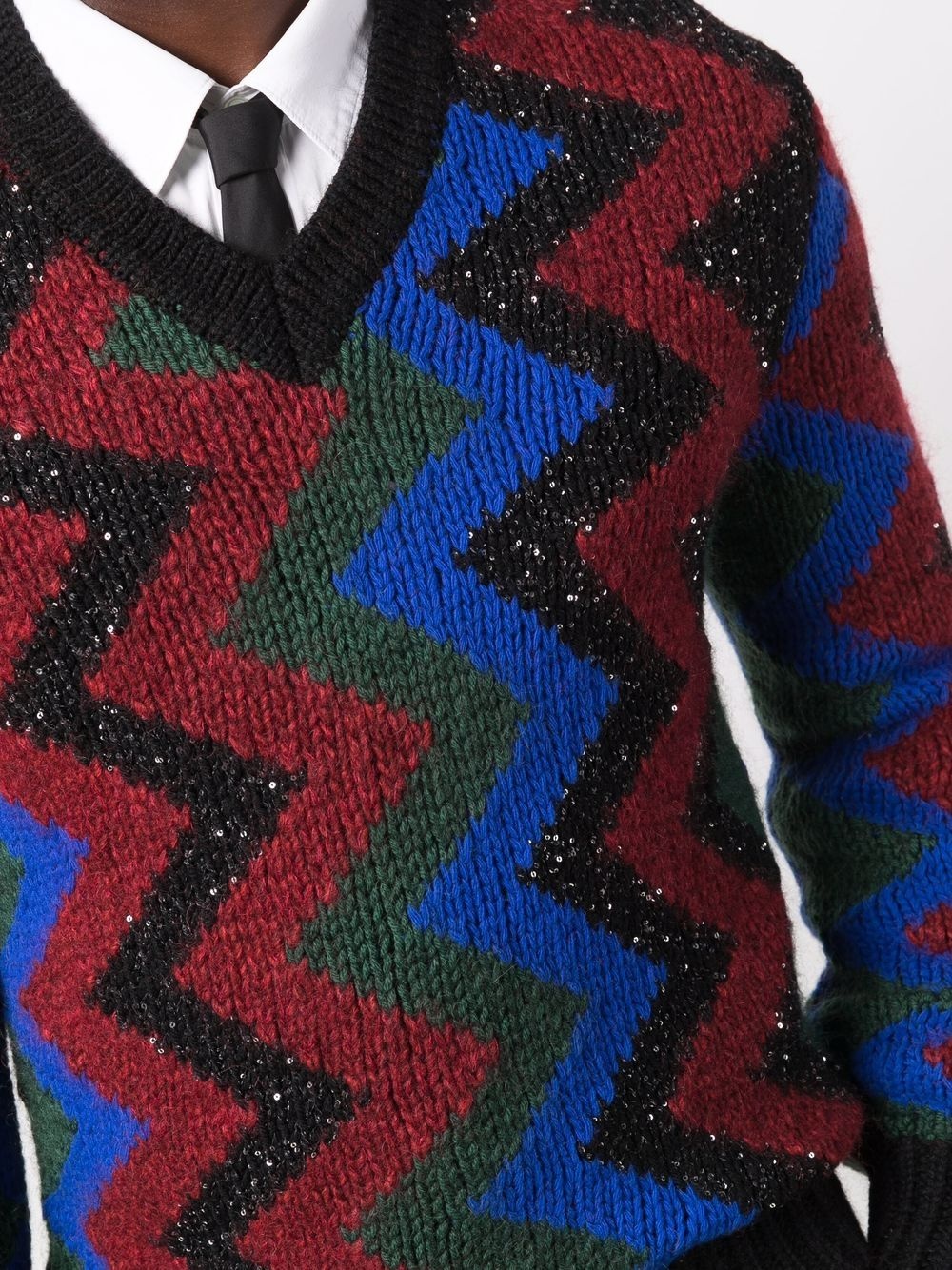 zigzag wool-blend jumper - 5