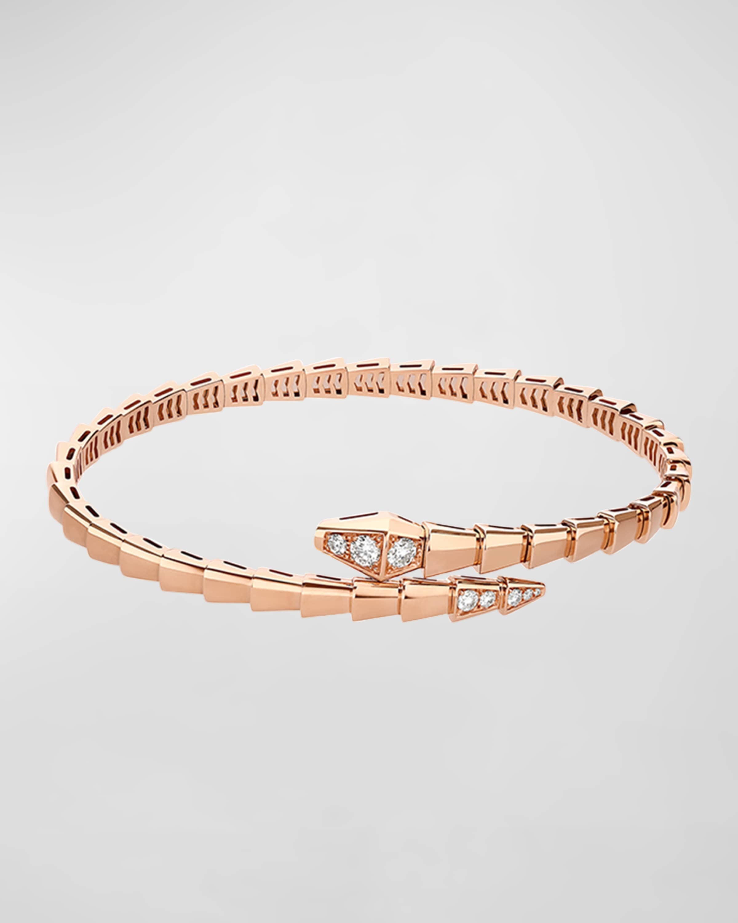 Serpenti Viper Bracelet in 18k Rose Gold and Diamonds, Size L - 4