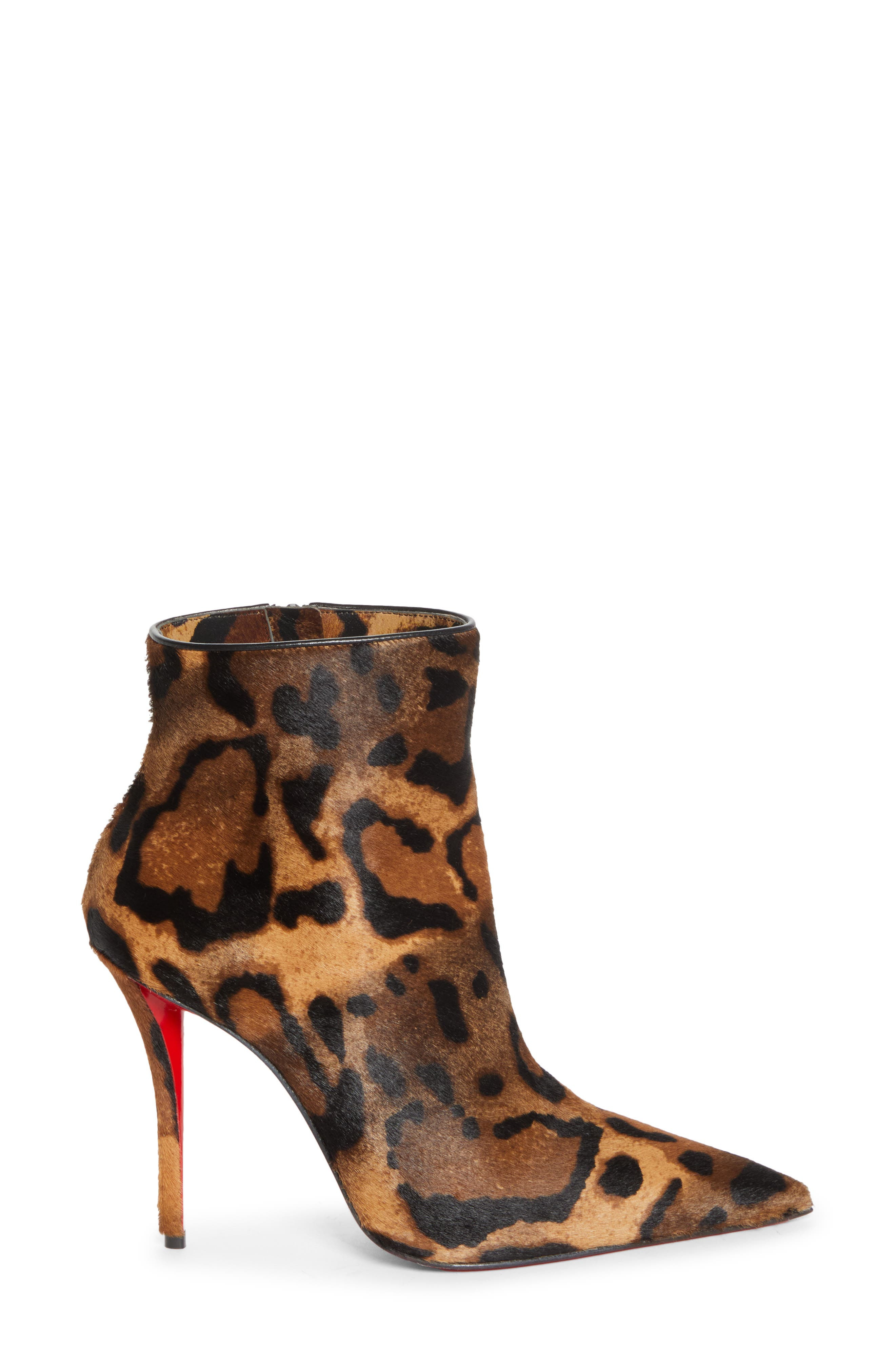 Christian Louboutin Miss Z Genuine Calf Hair Pointed Toe Bootie in Brown at Nordstrom - 3