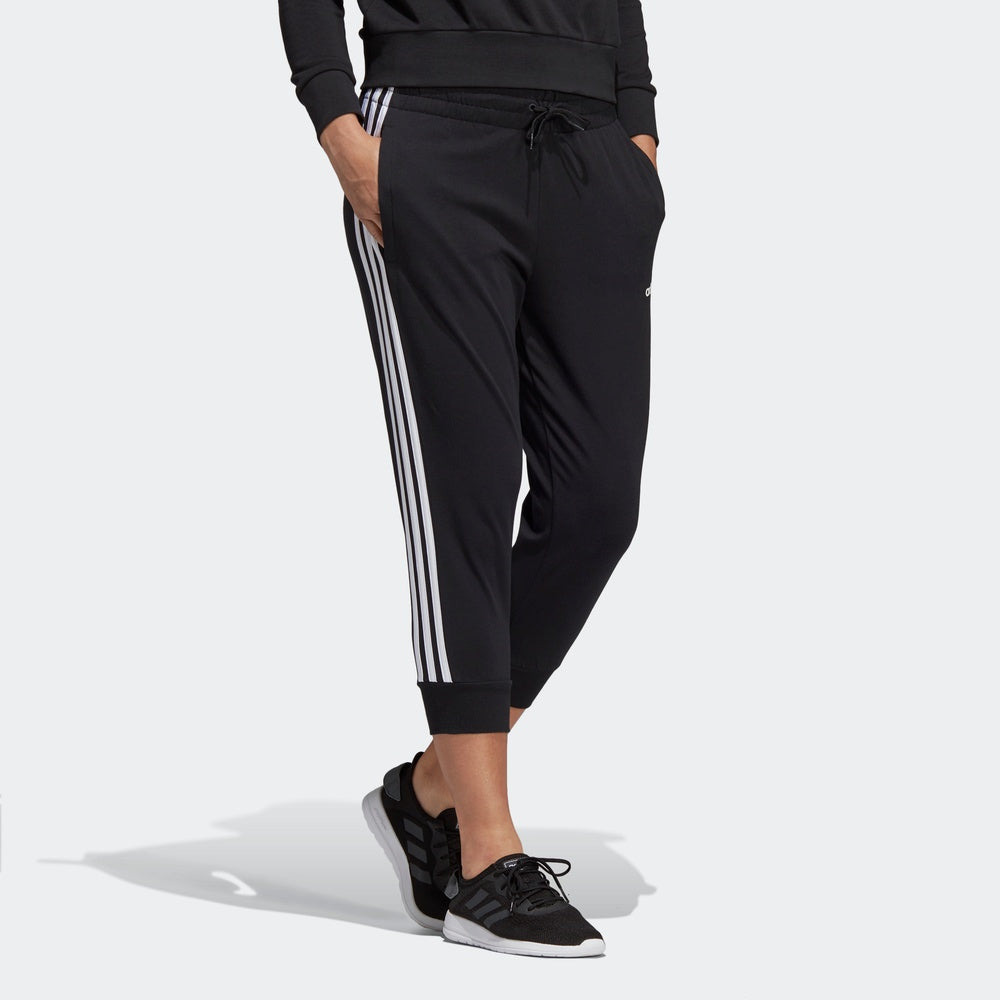 (WMNS) adidas Essentials Solid 3/4 Pants Asia Sizing 'Black' DP2396 - 3