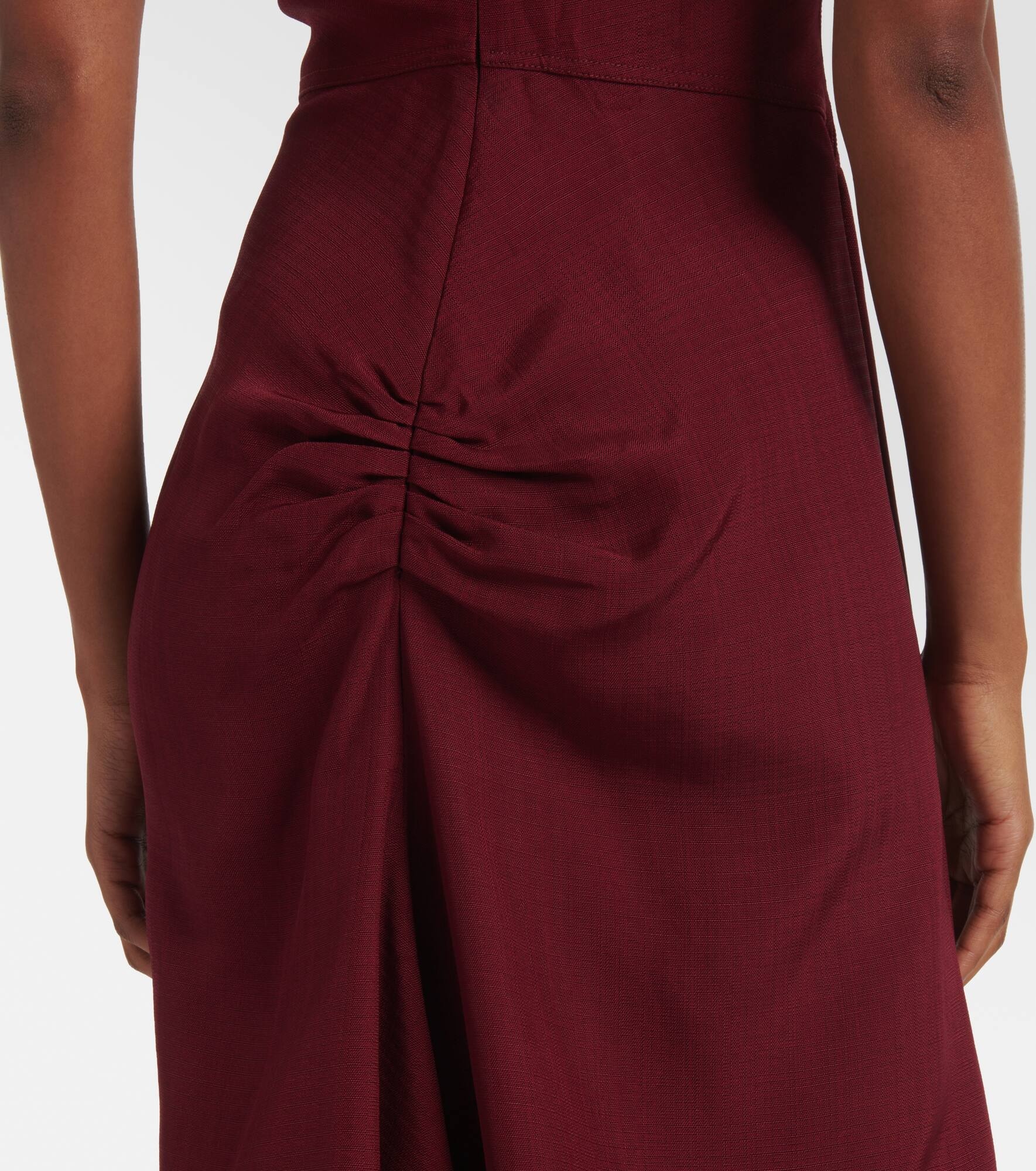 Deconstructed gathered midi dress - 6