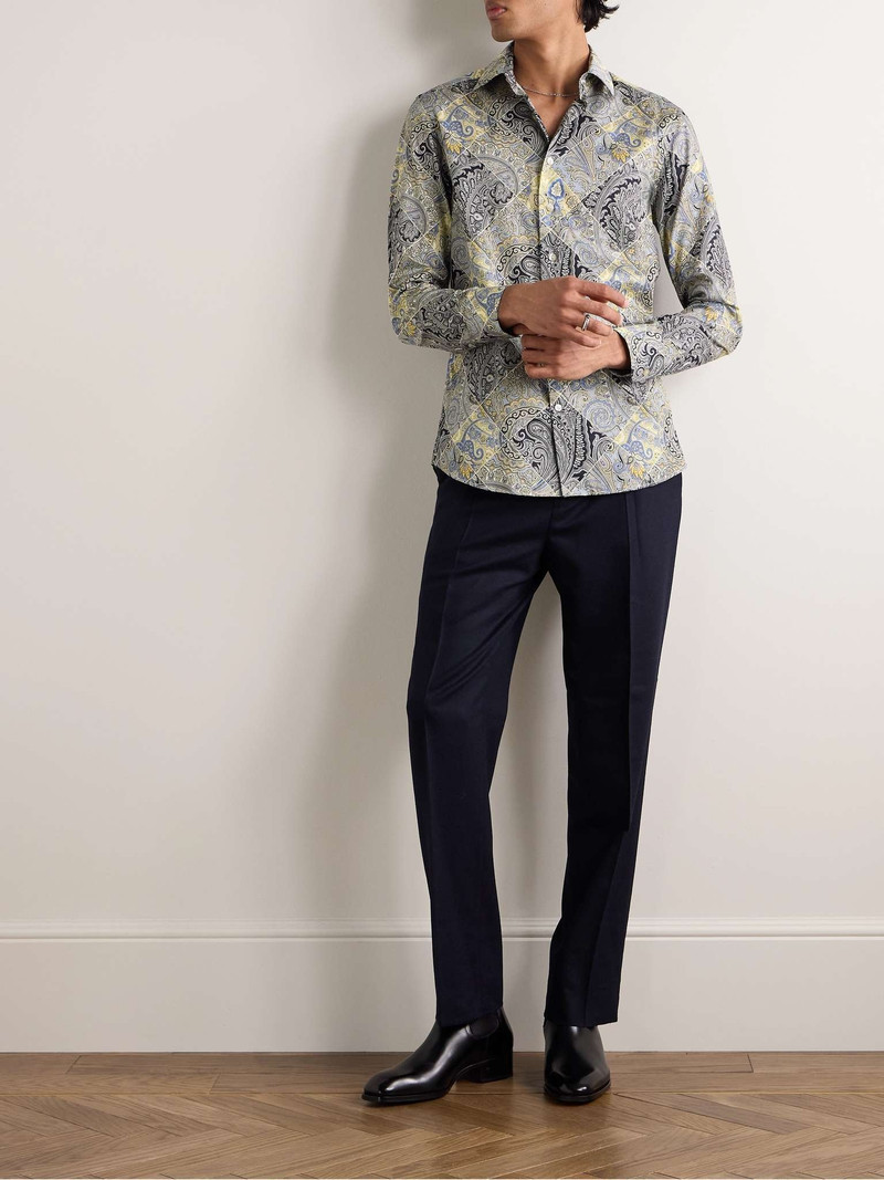 Etro Straight-Leg Pleated Wool-Blend Flannel Trousers outlook