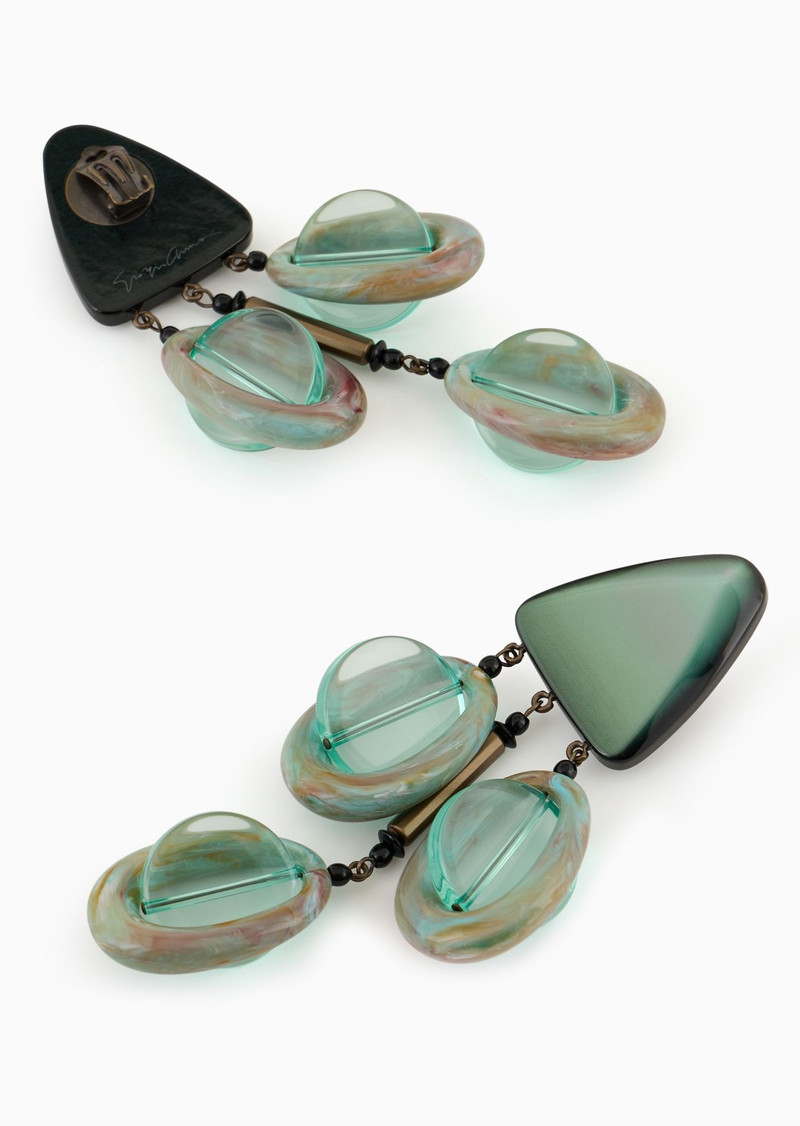 GIORGIO ARMANI Resin clip-on pedant earrings outlook