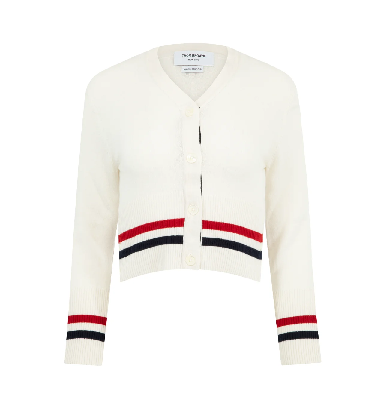 CASHMERE RWB STRIPE CARDIGAN - 1