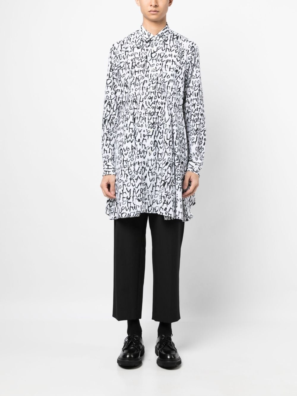 graphic-print classic-collar shirt - 2