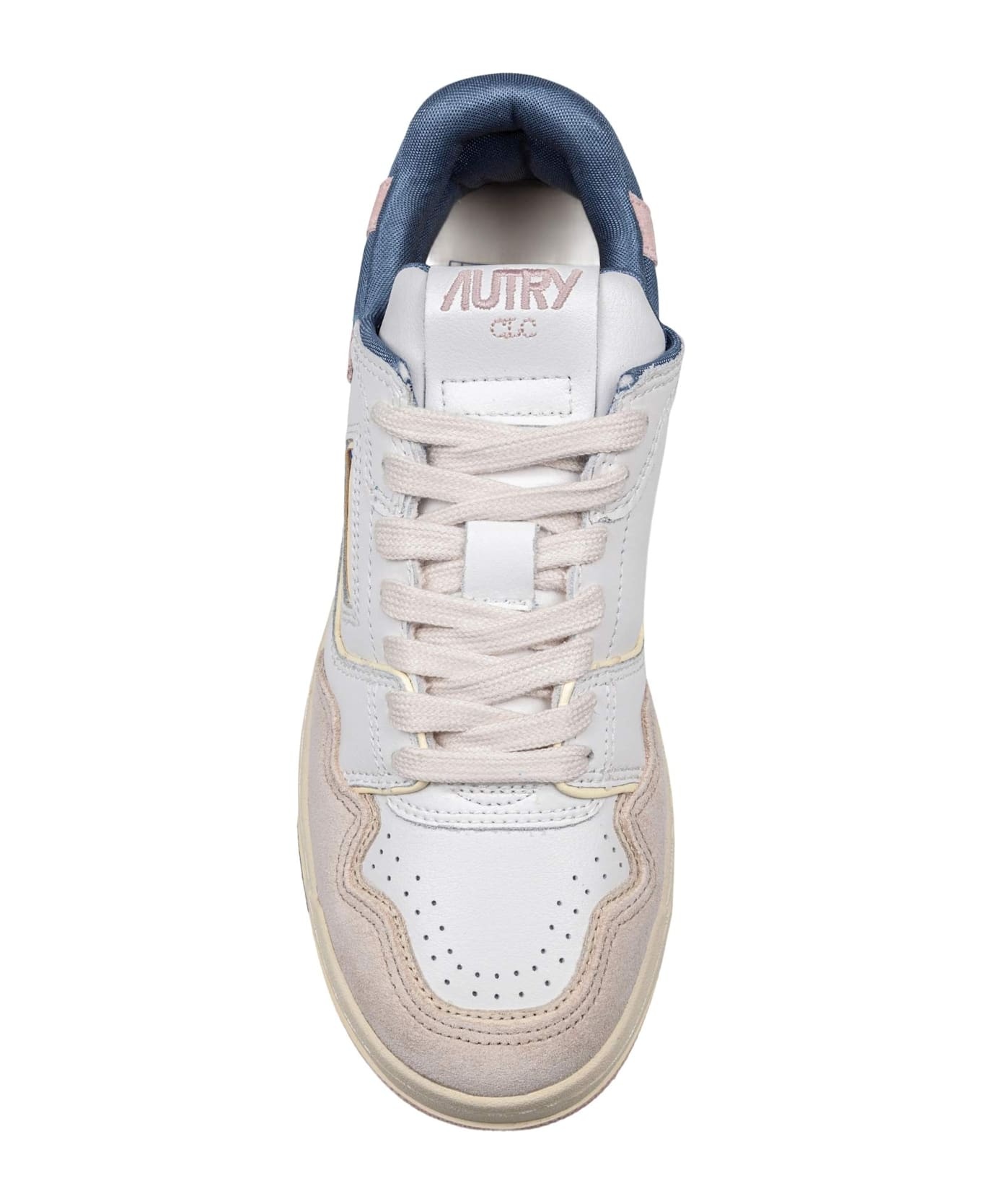 Sneakers Clc Low In Suede E Nabuk Bianco E Beige - 2