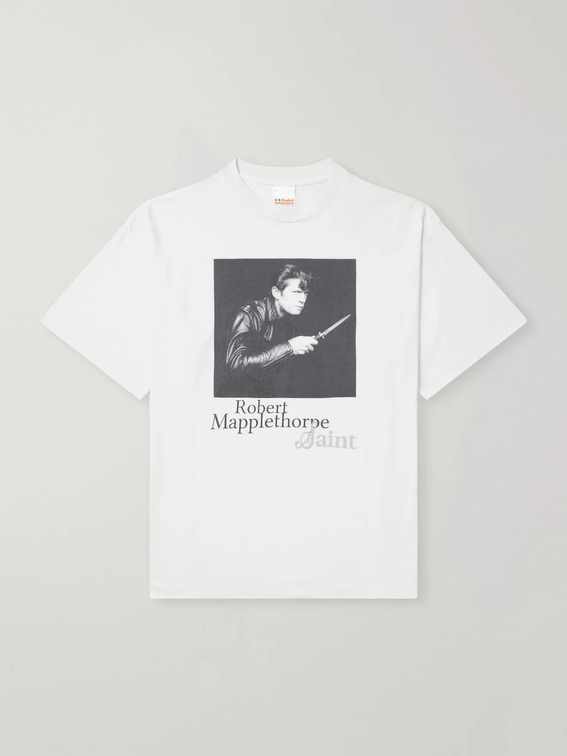 Robert Mapplethorpe Self-Portrait Distressed Printed Cotton-Jersey T-Shirt - 1