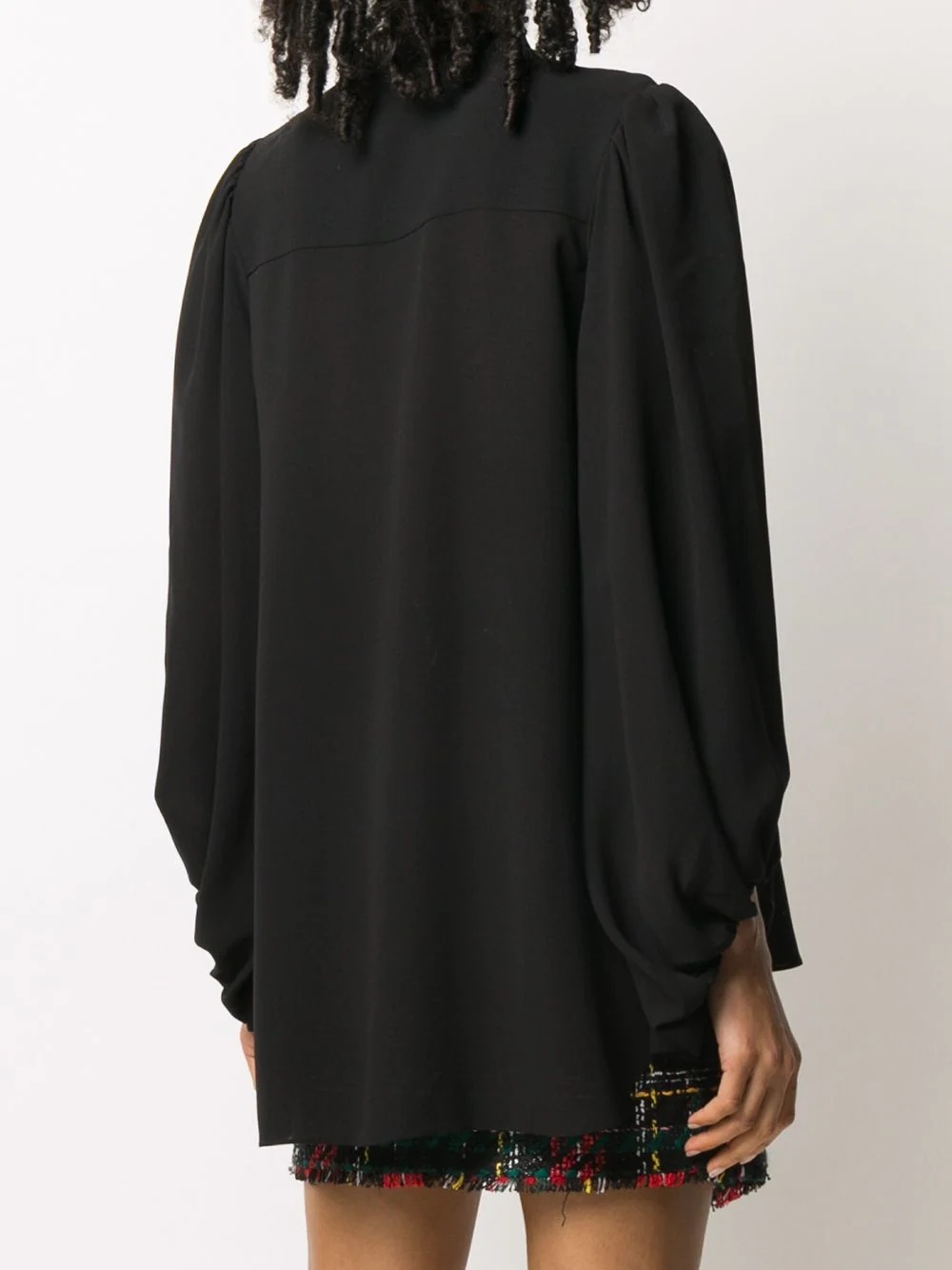 draped sleeves buttoned blouse - 4