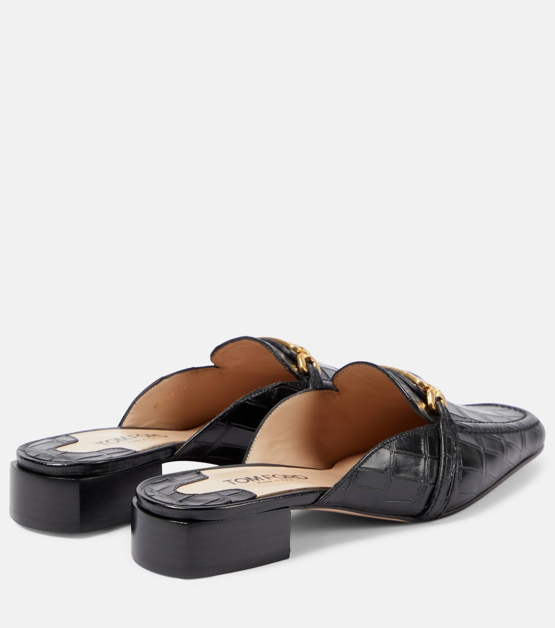 Whitney croc-effect leather mules - 3