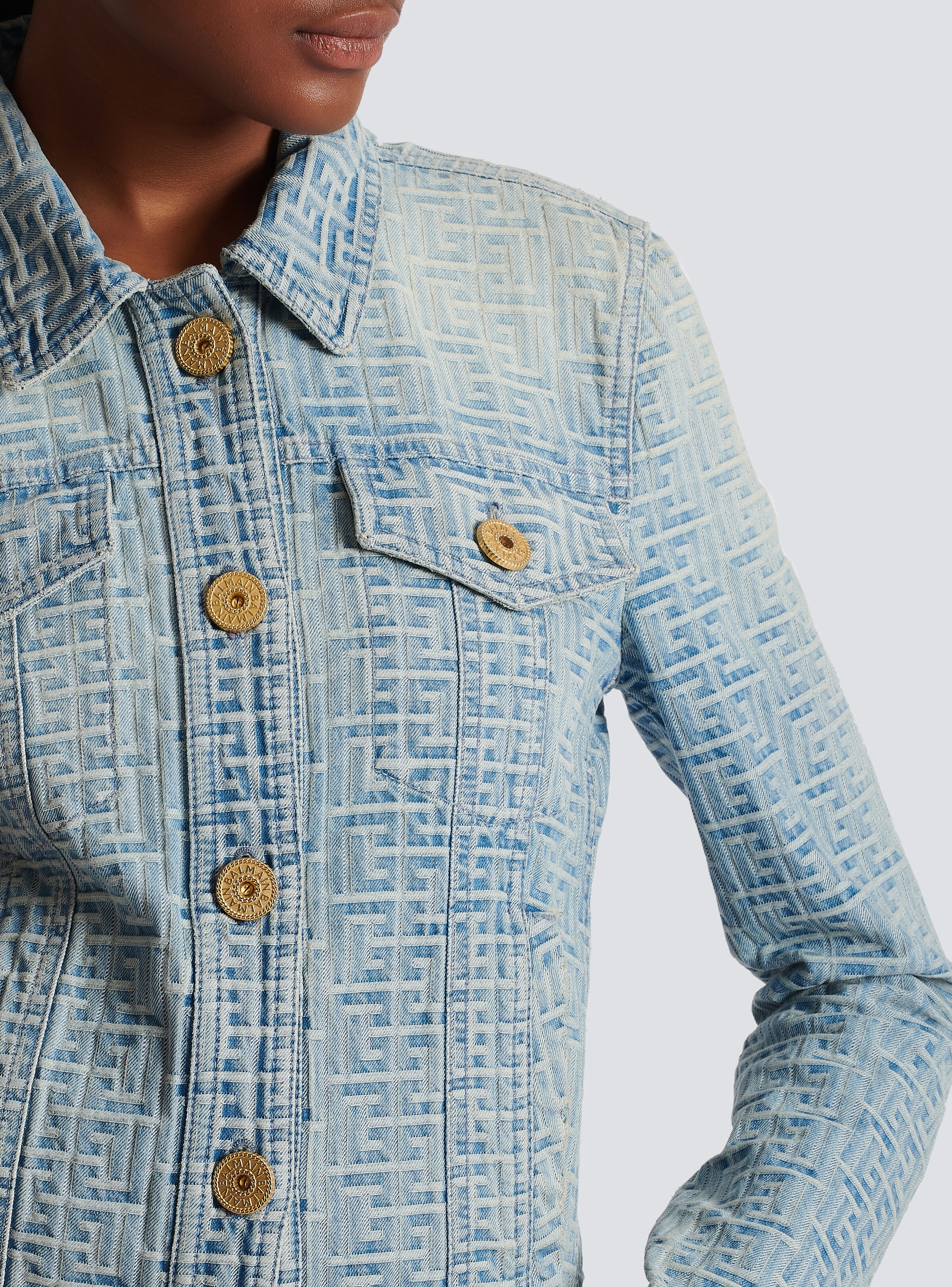 Monogrammed denim jacket - 7