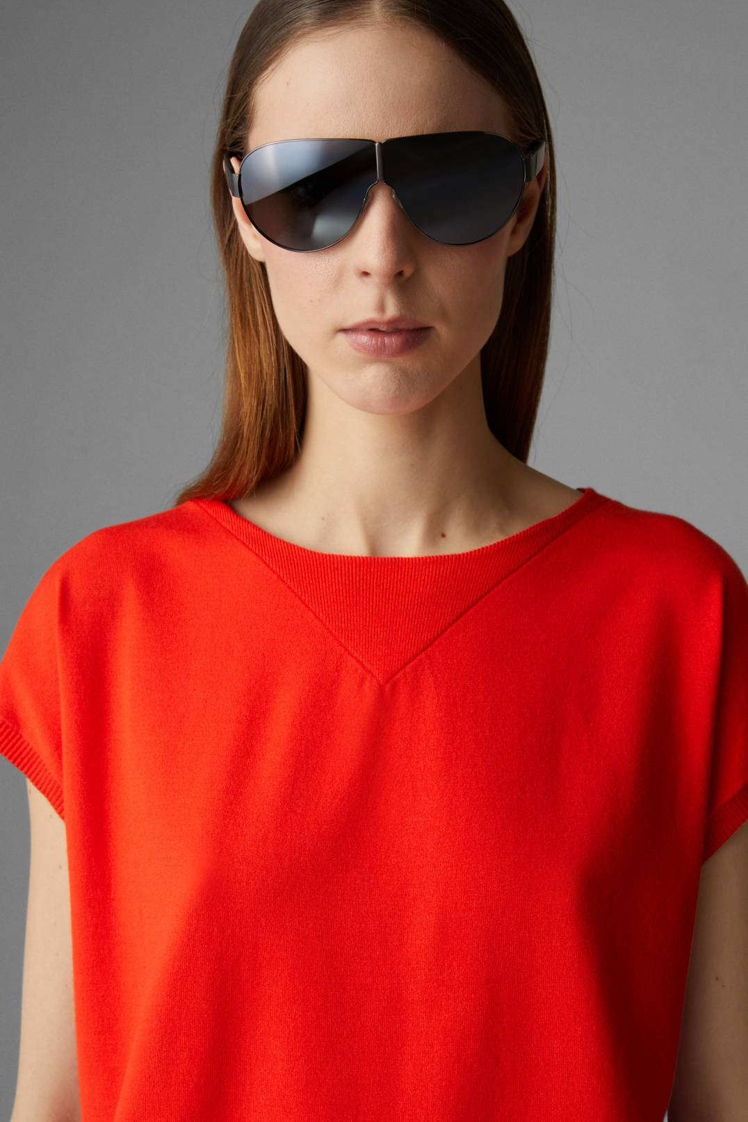 SEIJA KNITTED TOP IN WATERMELON RED - 4