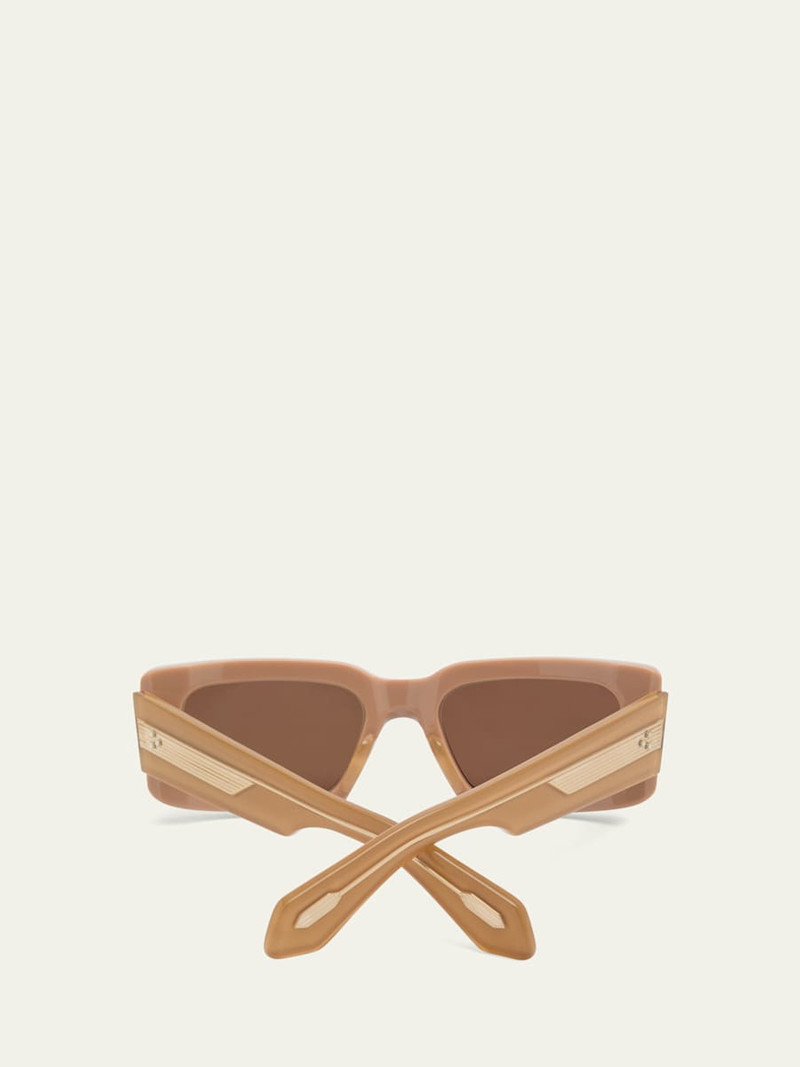 JACQUES MARIE MAGE Men's Supersonic Acetate Rectangle Sunglasses outlook