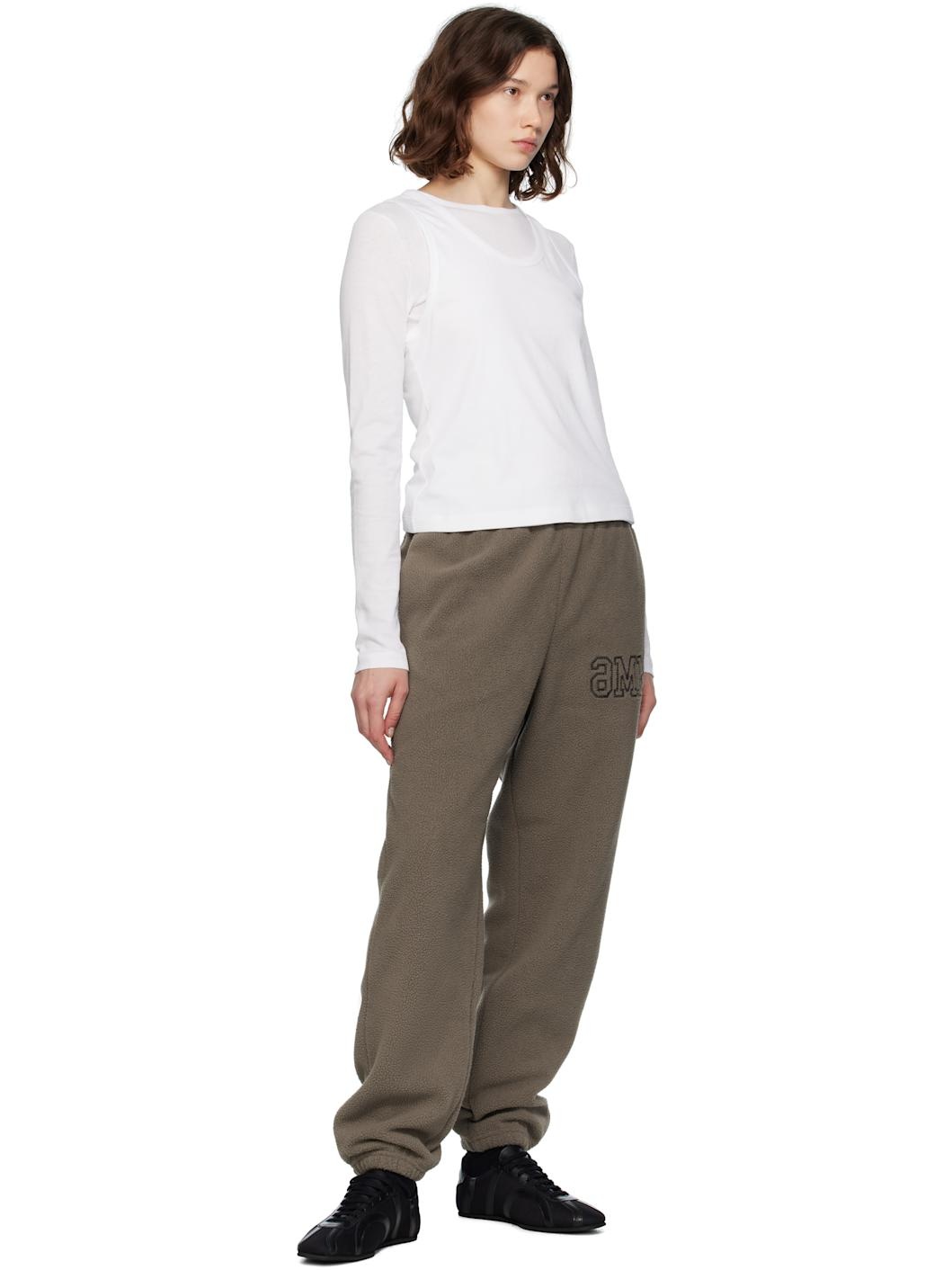 Taupe Fleece Sweatpants - 4