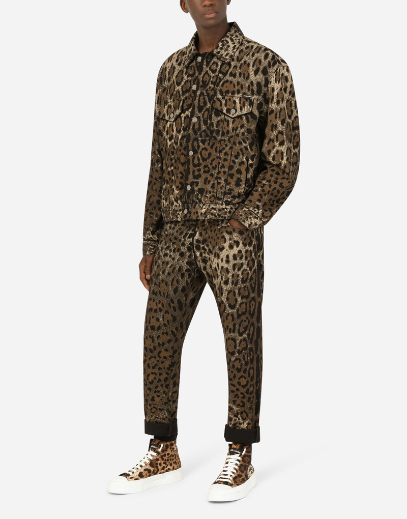 Leopard-print denim jacket 6