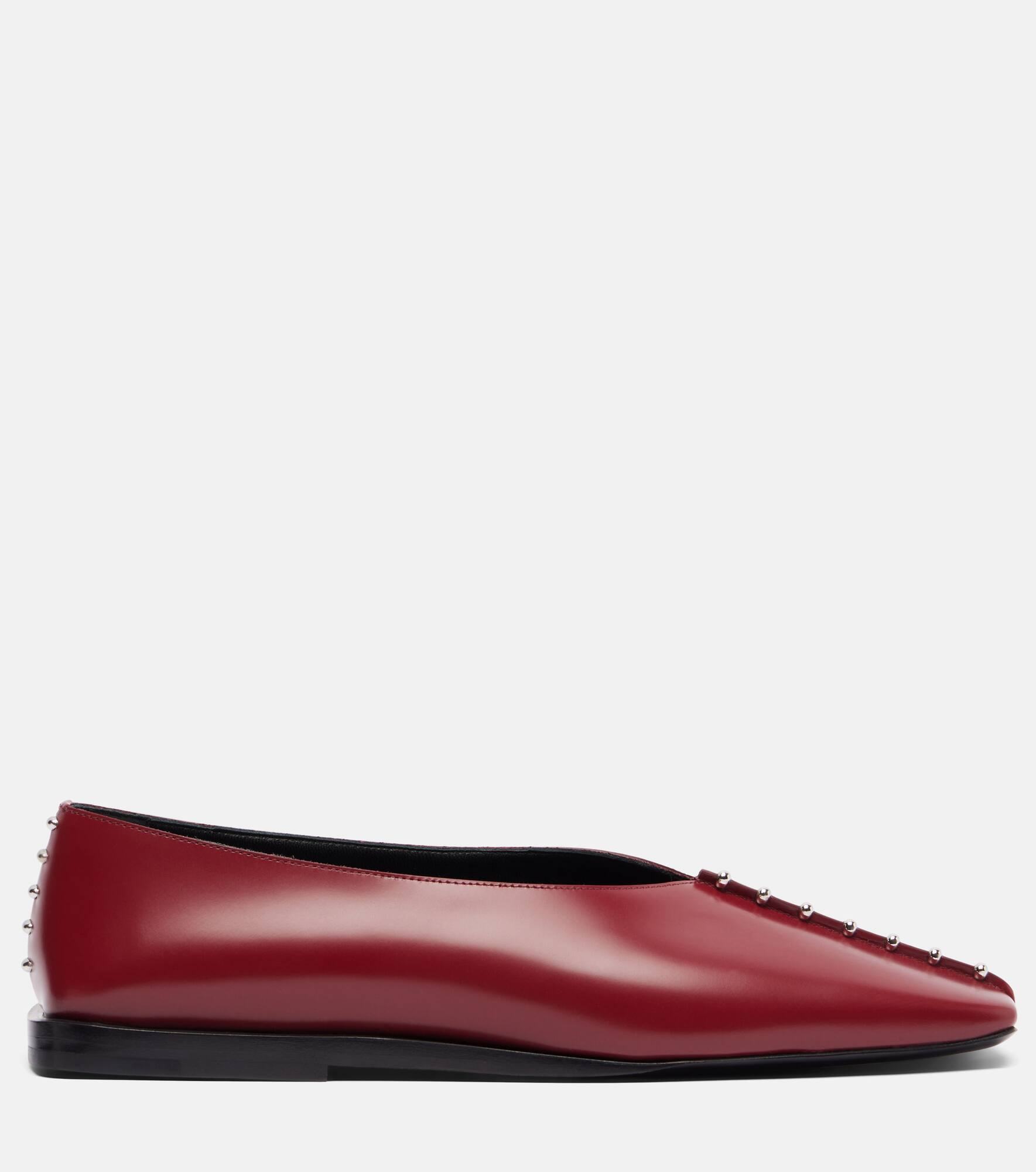 Embellished leather ballet flats - 4