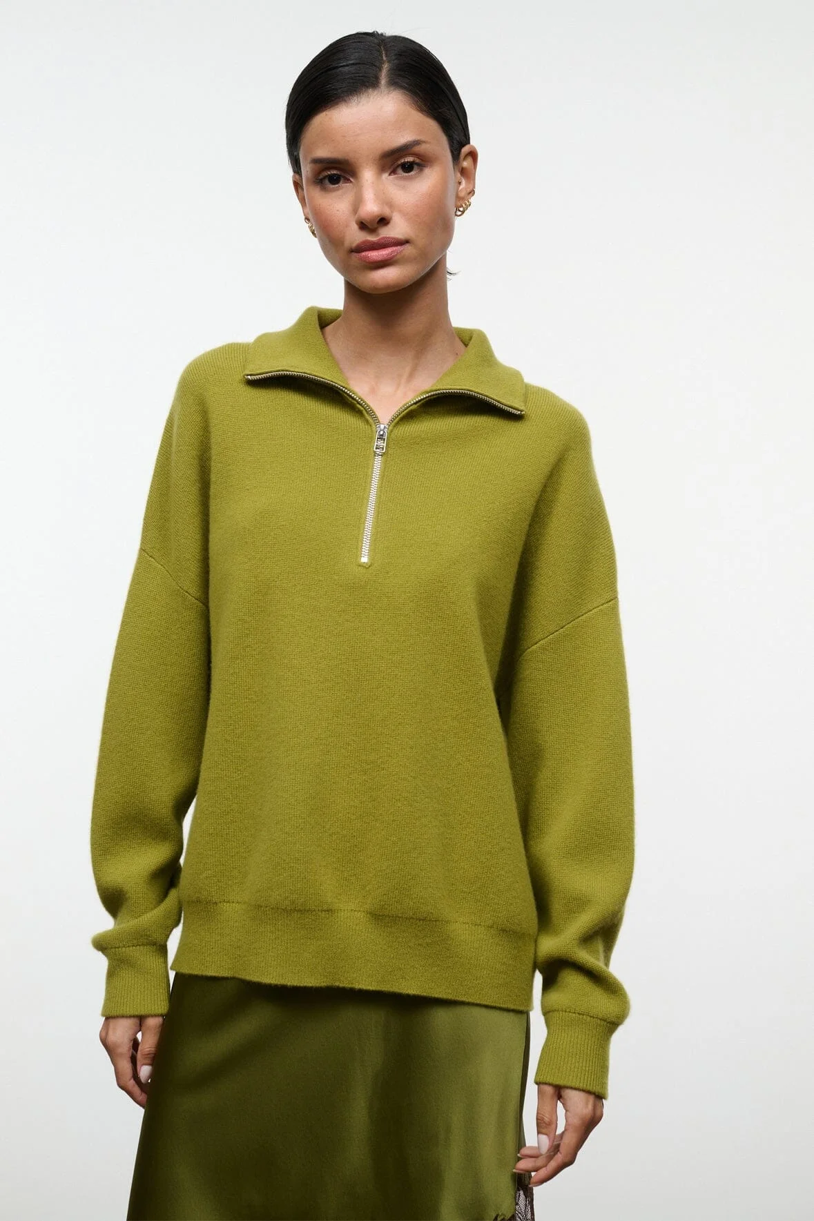 STAUD HUDSON CASHMERE SWEATER PEAR - 1