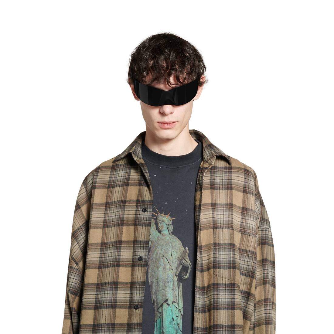 Men's Paris Liberty Layered Shirt Oversized in Dark Green - 5