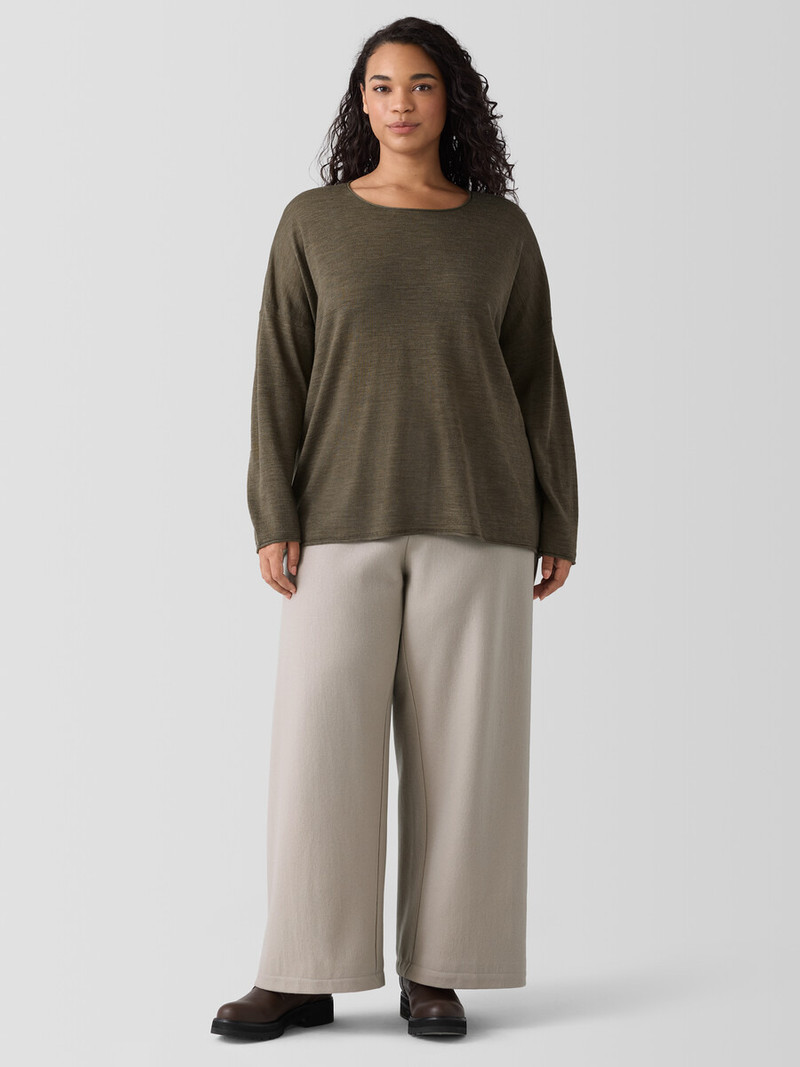 Felted Wool Jersey Wide-Leg Pant in Regenerative Wool 6