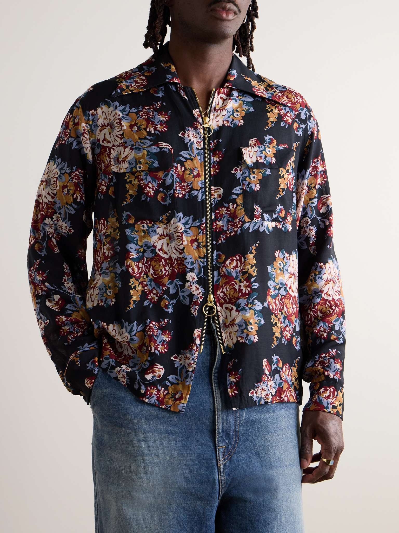Floral-Print Twill Jacket - 3