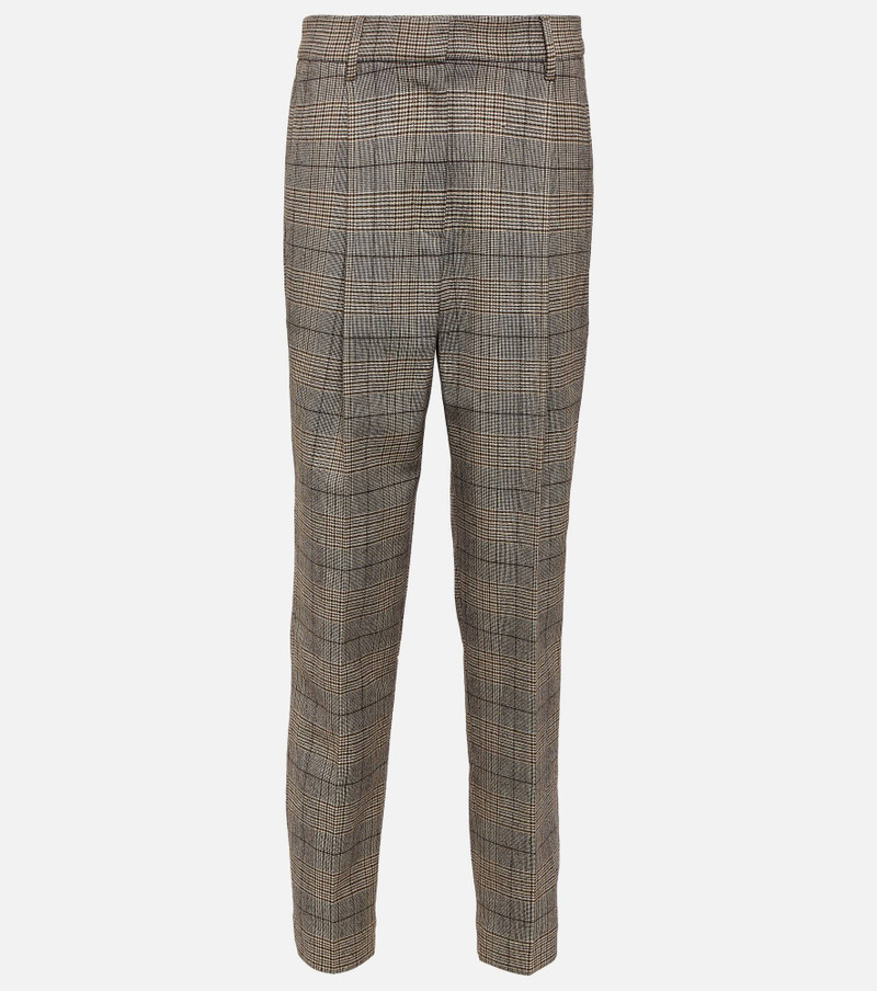 Checked wool and cotton-blend pants 1