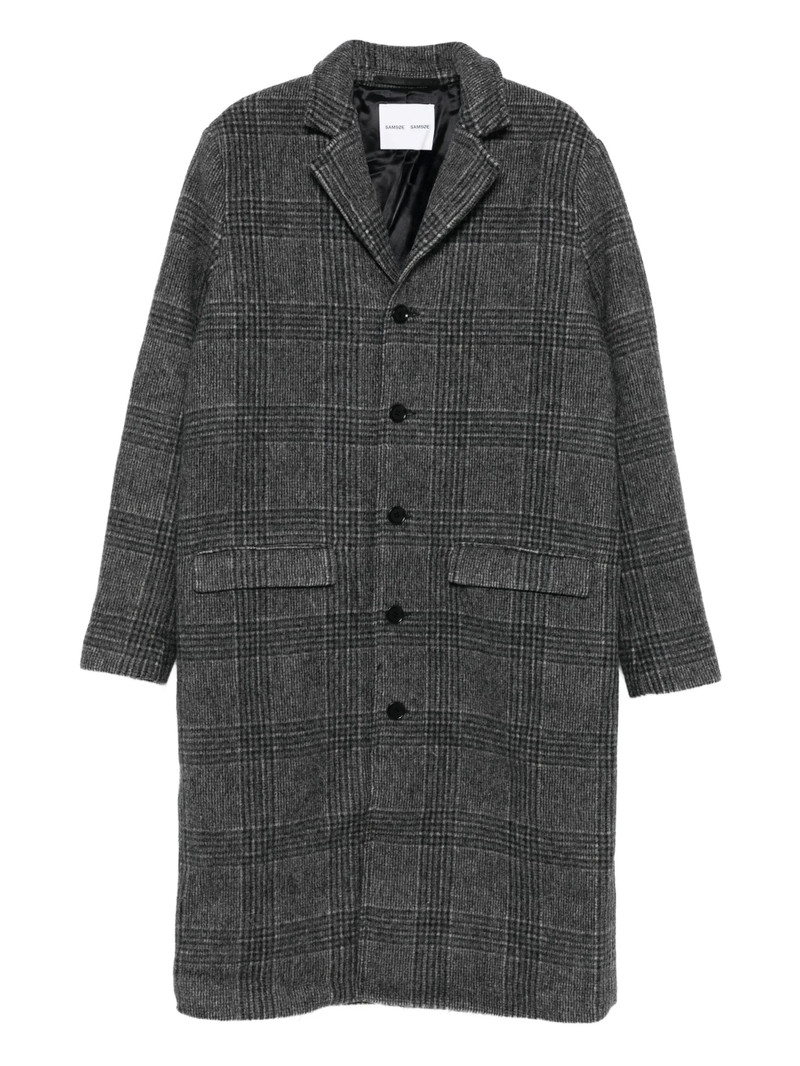 Samsoe Samsoe Checked-pattern Single-breasted Coat 1