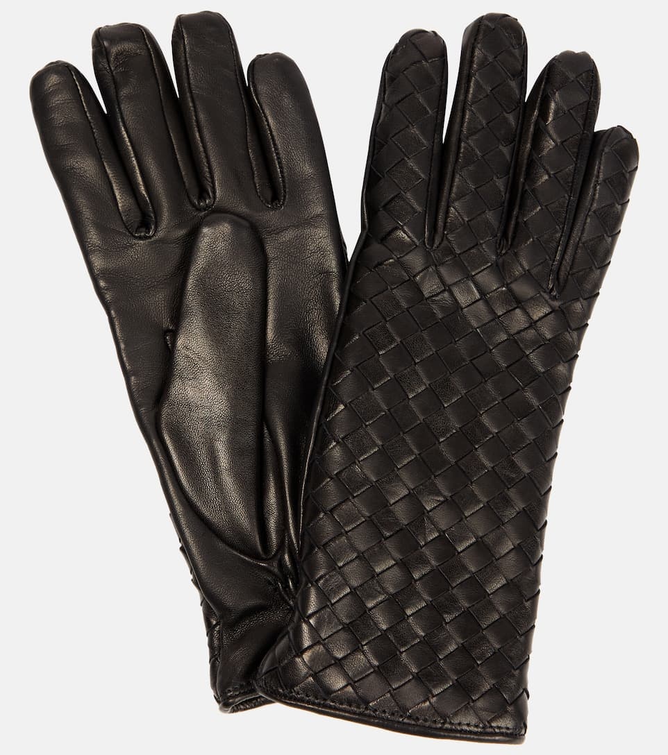 Intrecciato leather gloves - 1