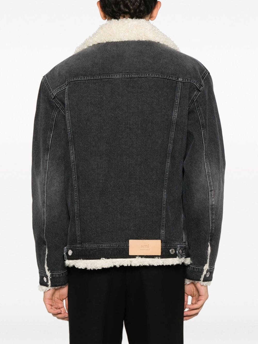 shearling-lining denim jacket - 4