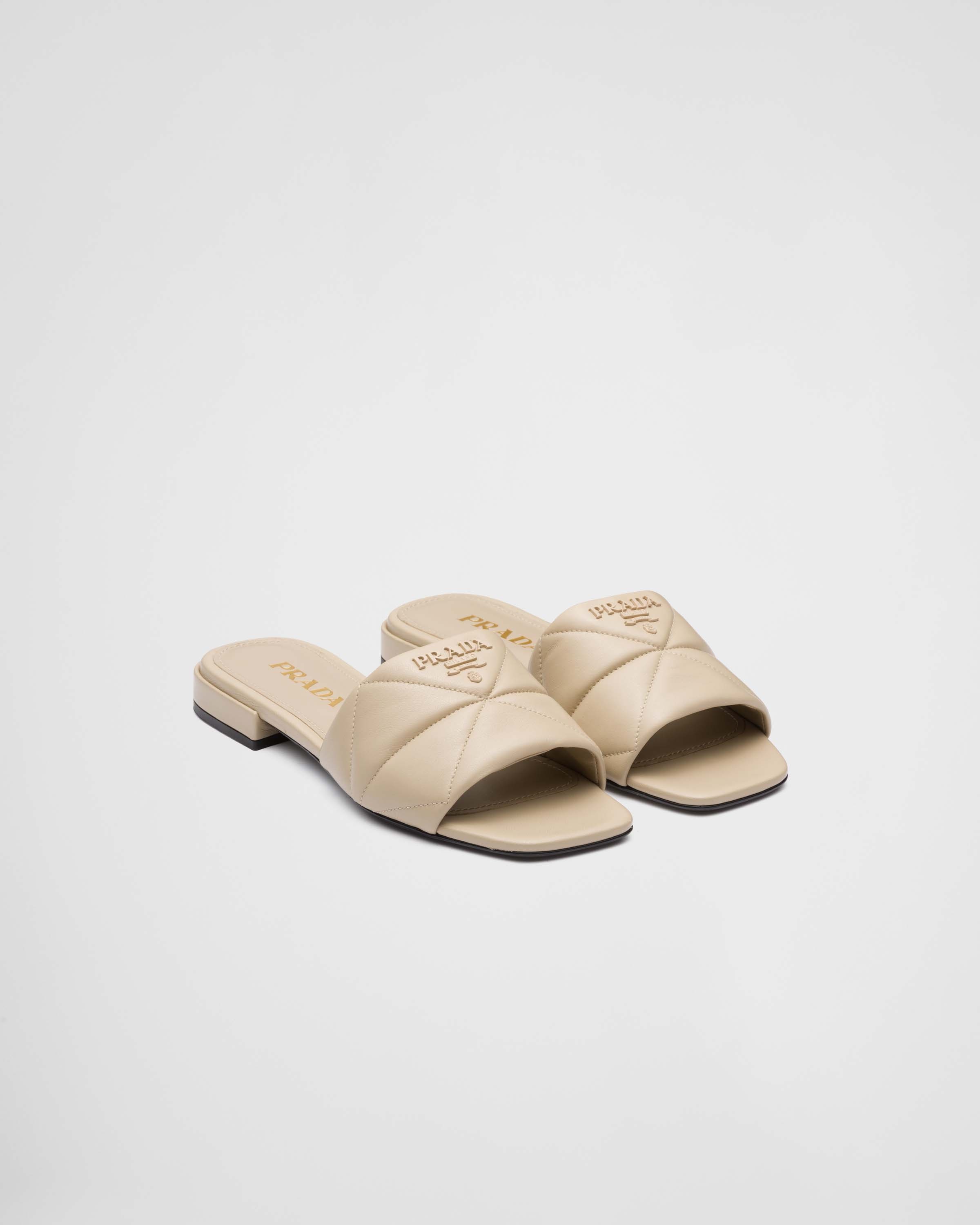Quilted nappa leather sabots - 1