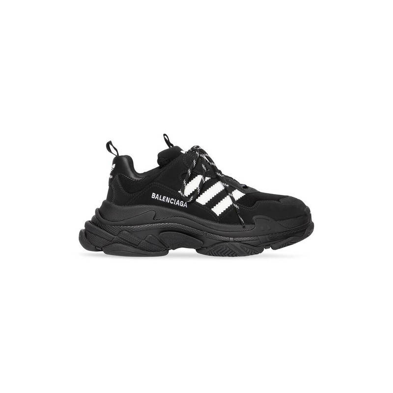 Women's Balenciaga / Adidas Triple S Sneaker in Black - 1