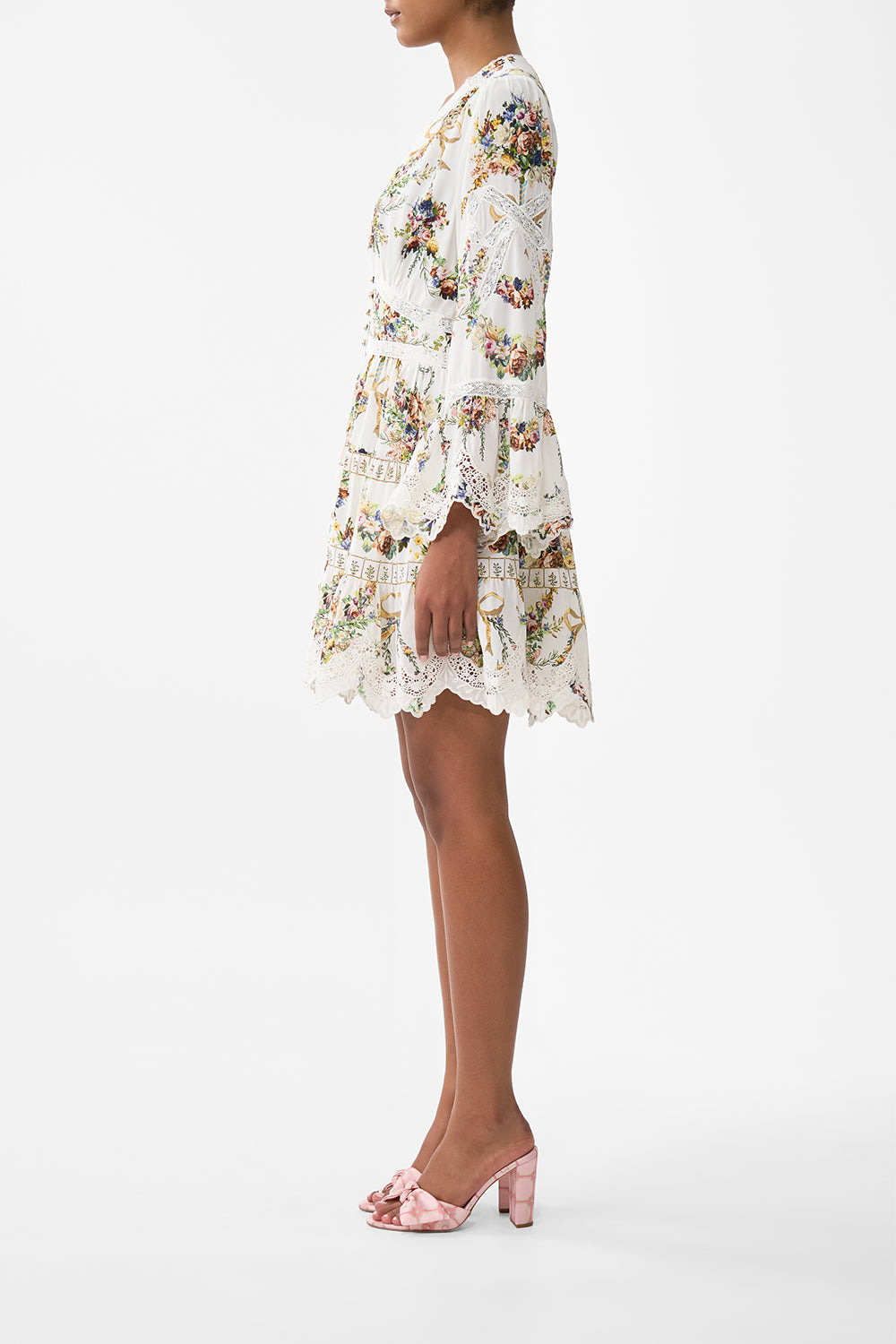 TIERED DRESS WITH RUFFLE FRILL SLEEVES - 5