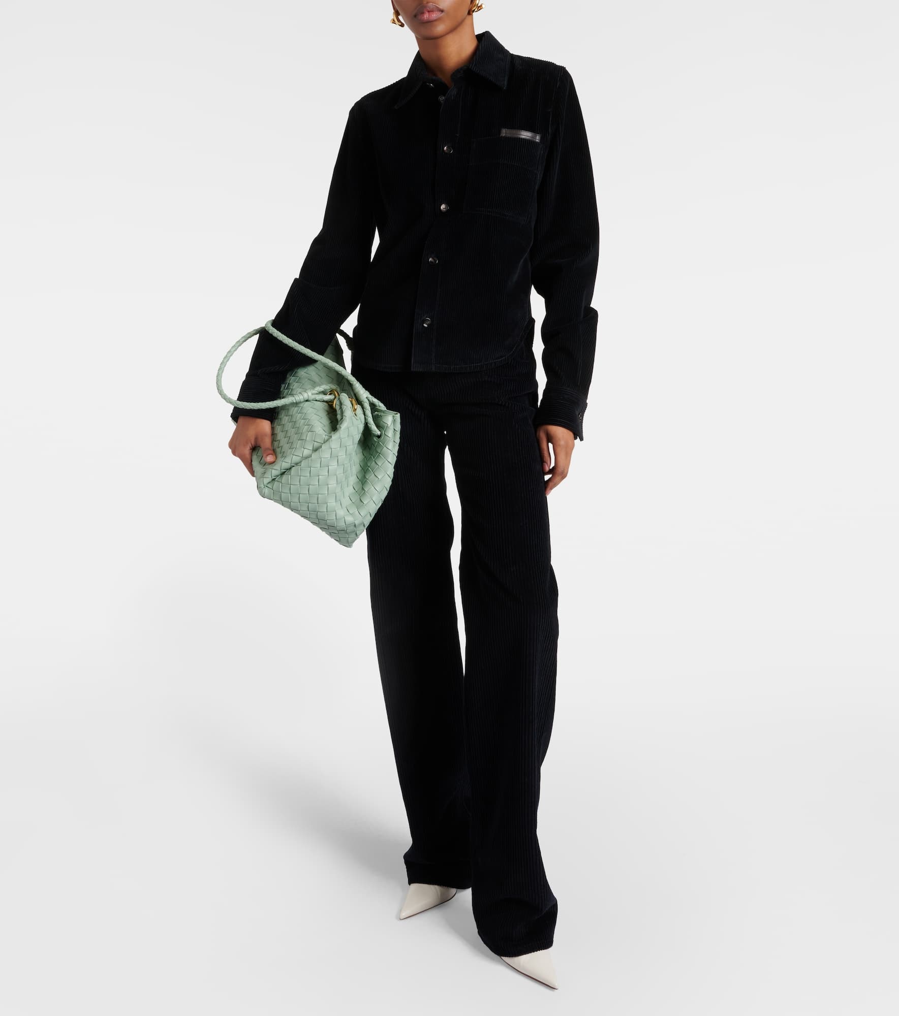 High-rise cotton corduroy straight pants - 2