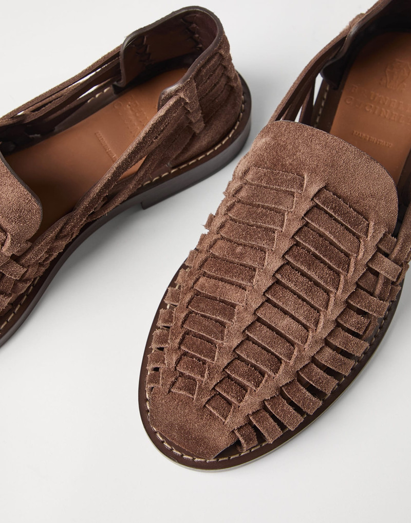 Suede woven sandals 3