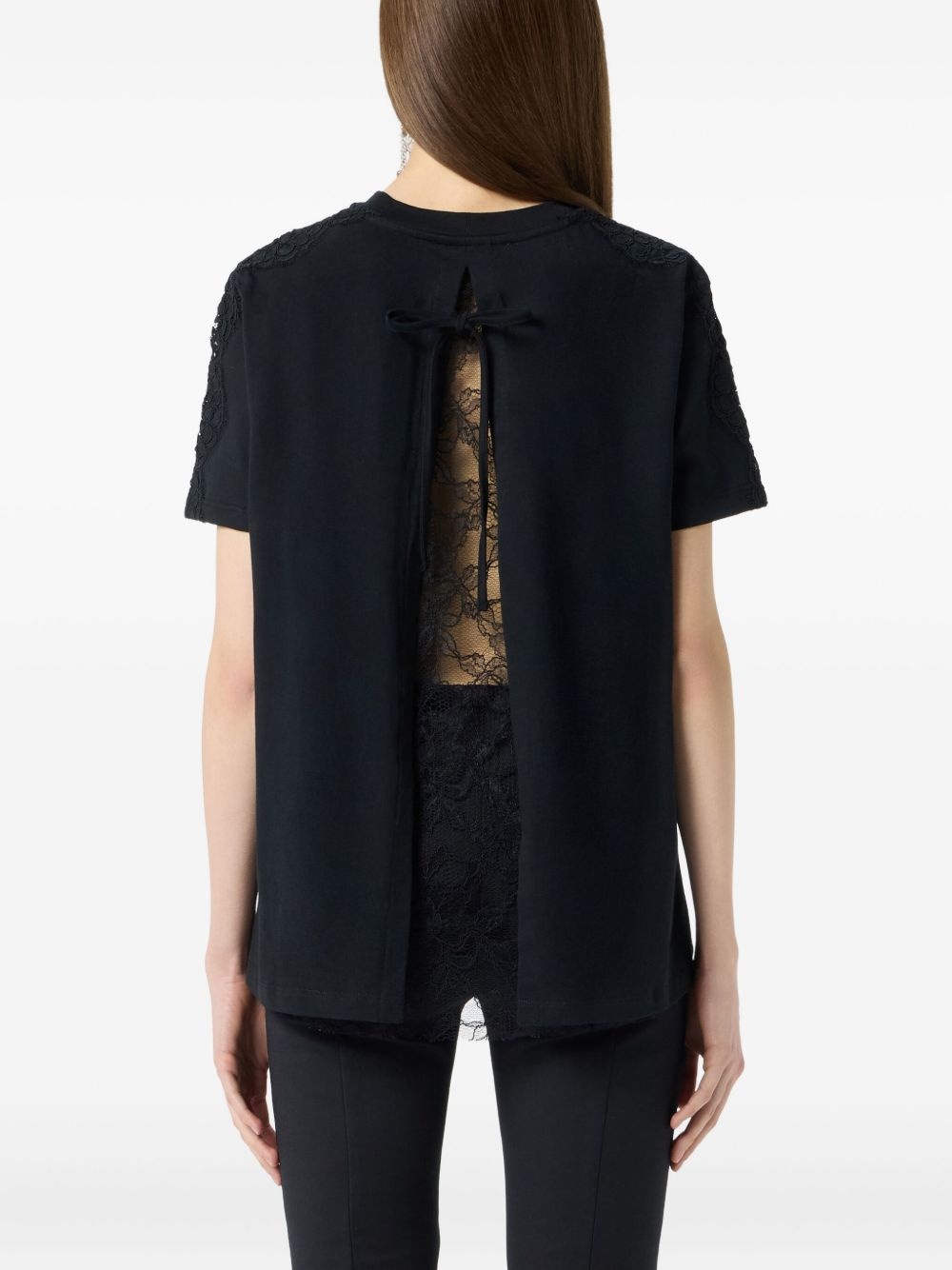 lace-trim T-shirt - 5