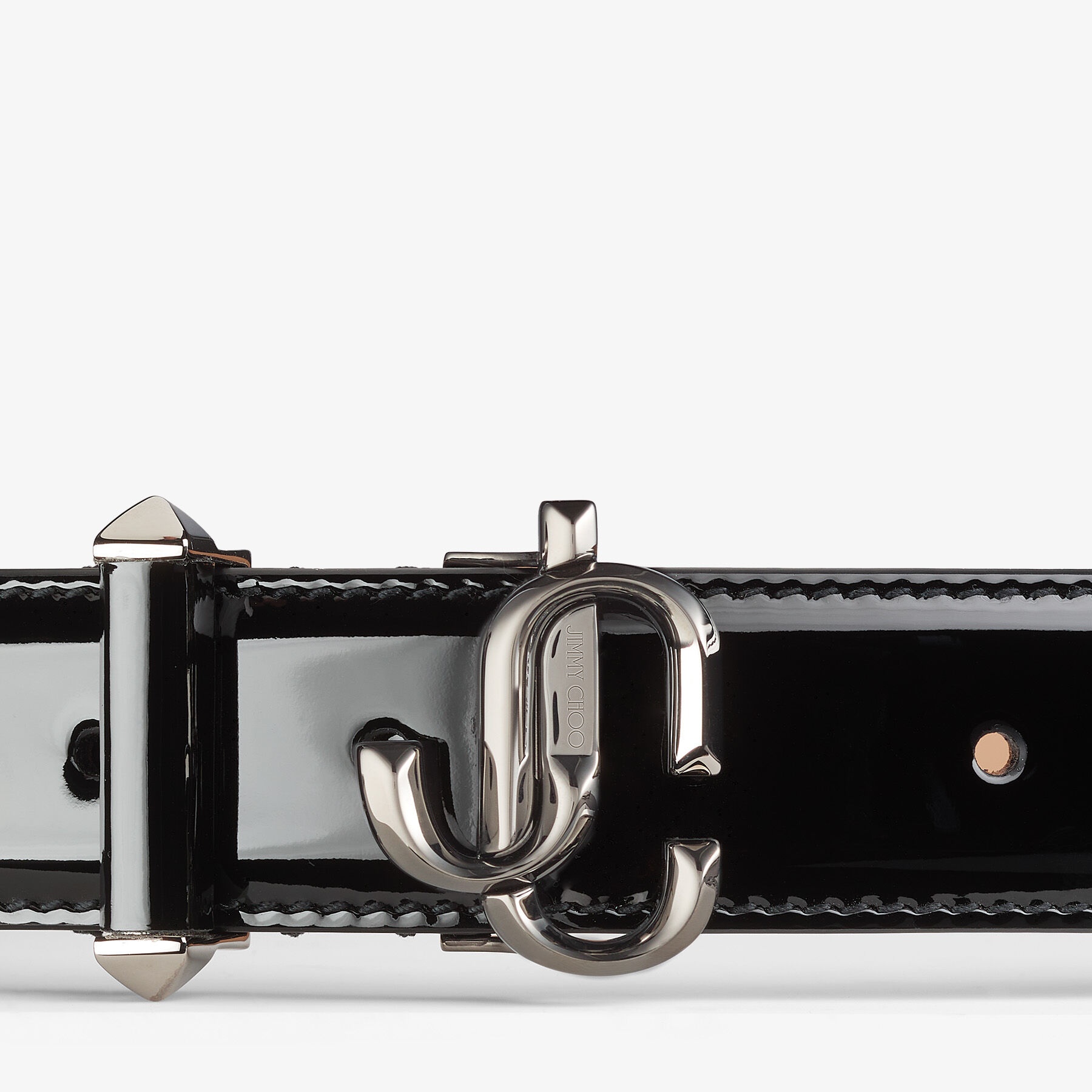 Jc-bar Blt
Black Patent Leather Bar Belt with JC Emblem - 2