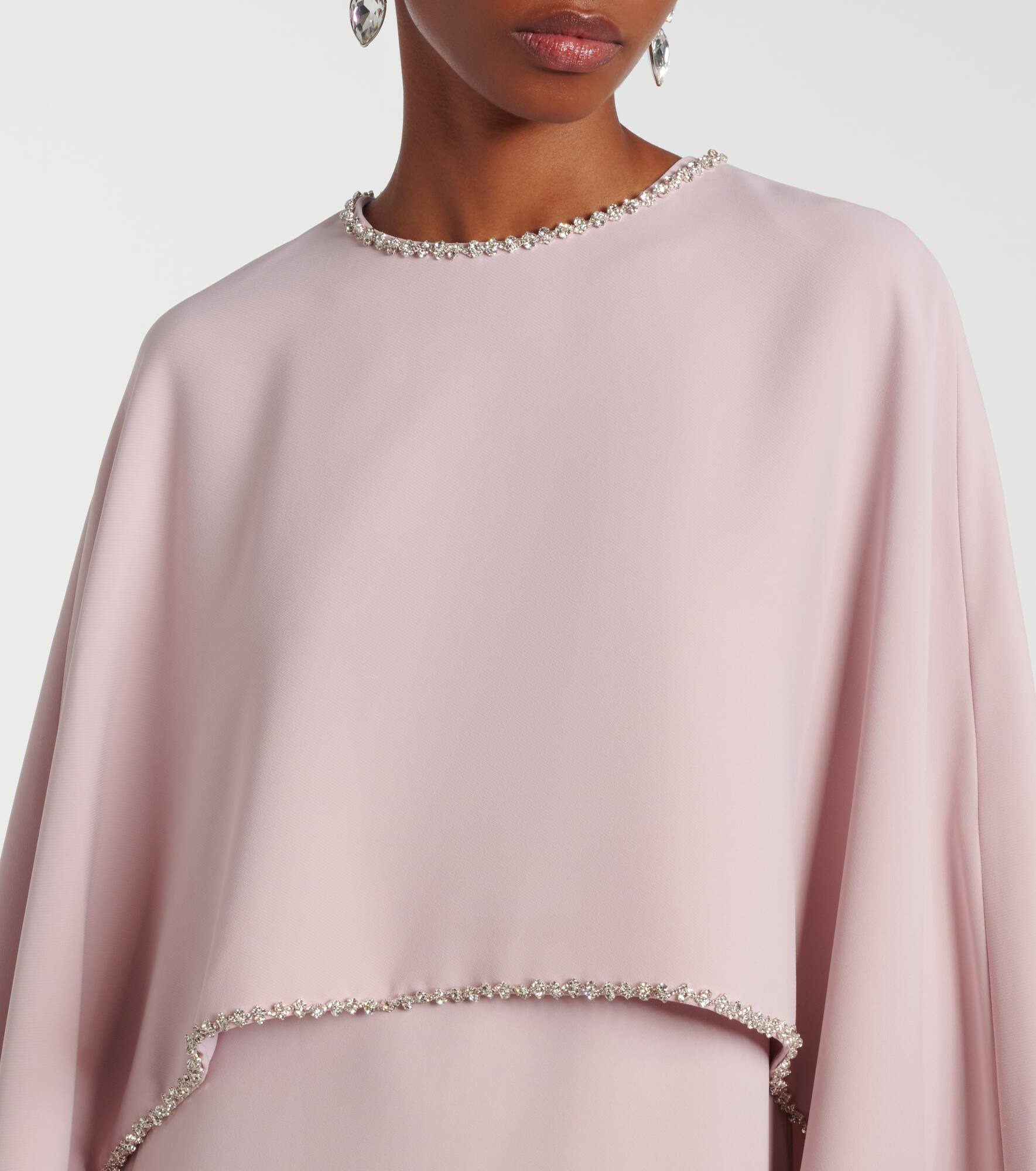 Crystal-embellished caped gown - 4