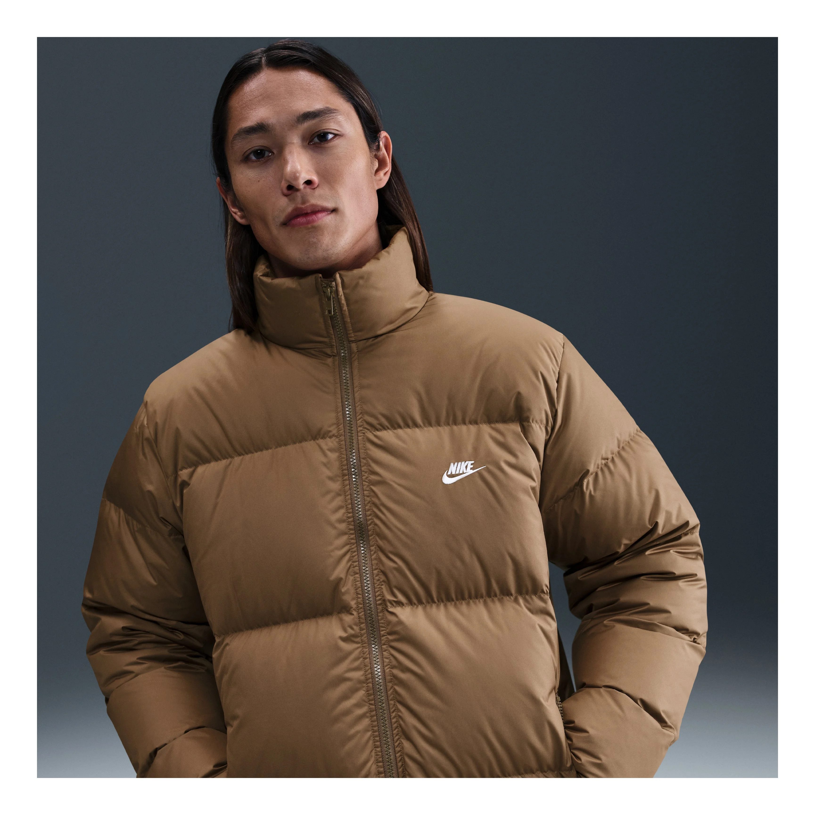 Nike Sportswear Club Therma-FIT Puffer Jacket 'Mosswood Brown White' IB2976-235 - 1