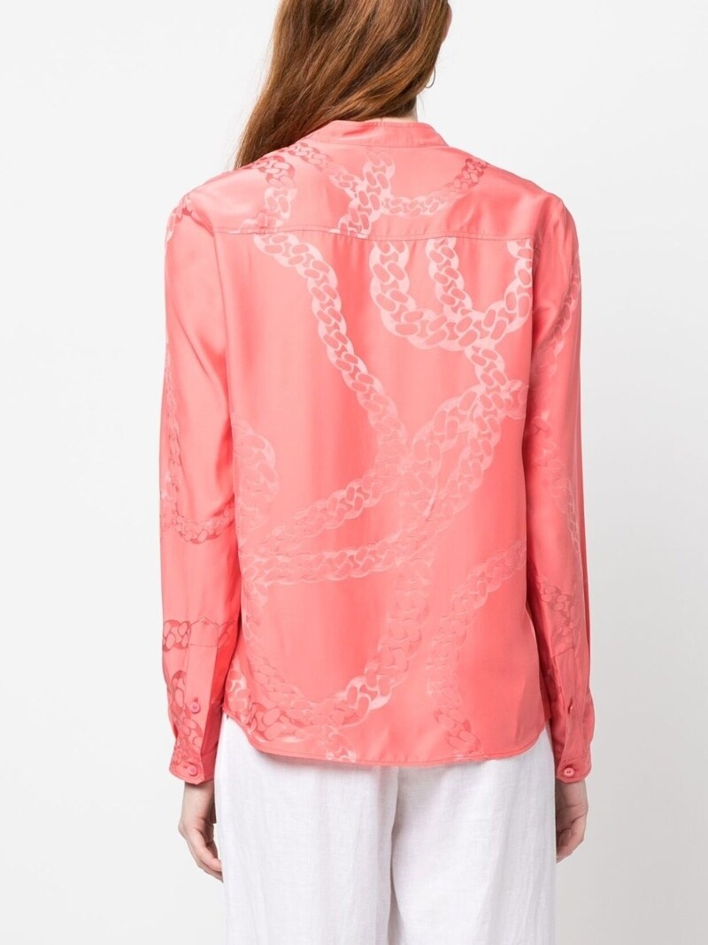 patterned satin blouse - 4