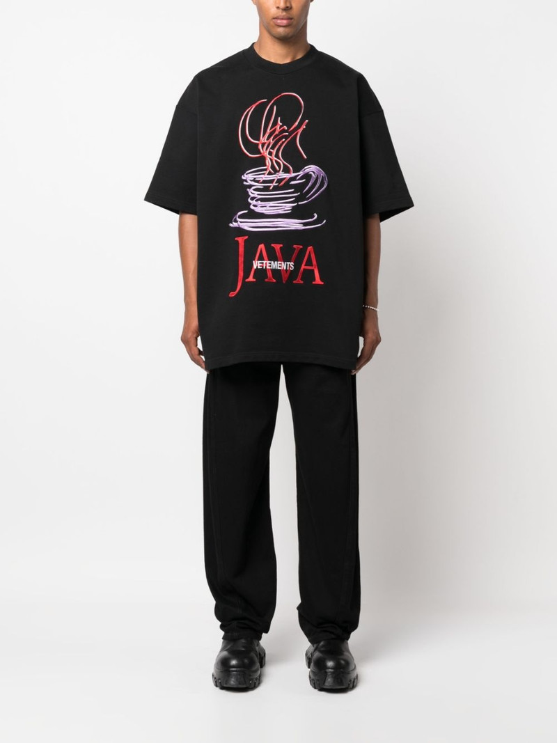 VETEMENTS Java logo-embroidered T-shirt outlook