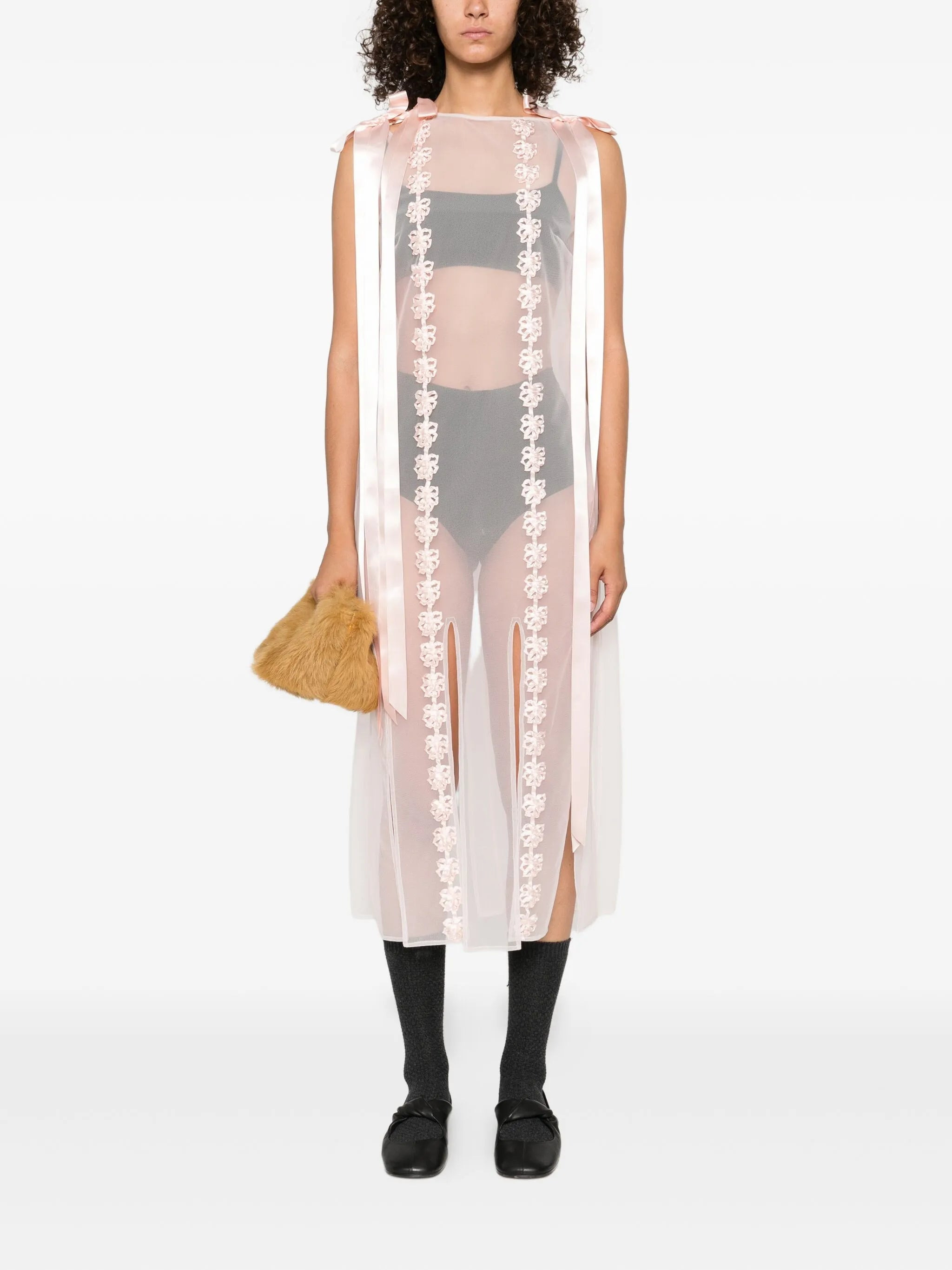 Simone Rocha Ribbon-trimmed Sleeveless Midi Dress - 5