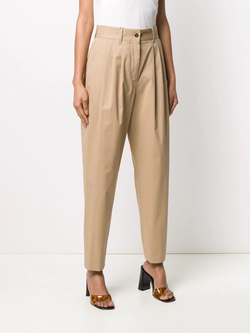 high-waisted chino trousers - 3