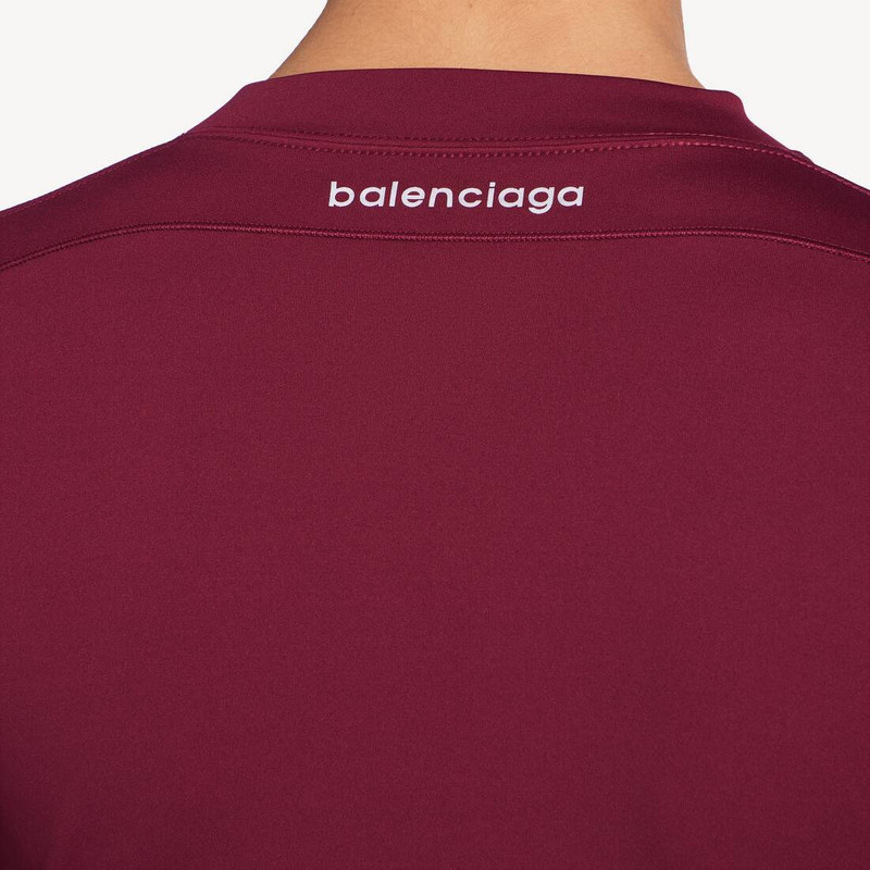 Men's Techwear Fitted Long Sleeve Top in Burgundy/aqua 6