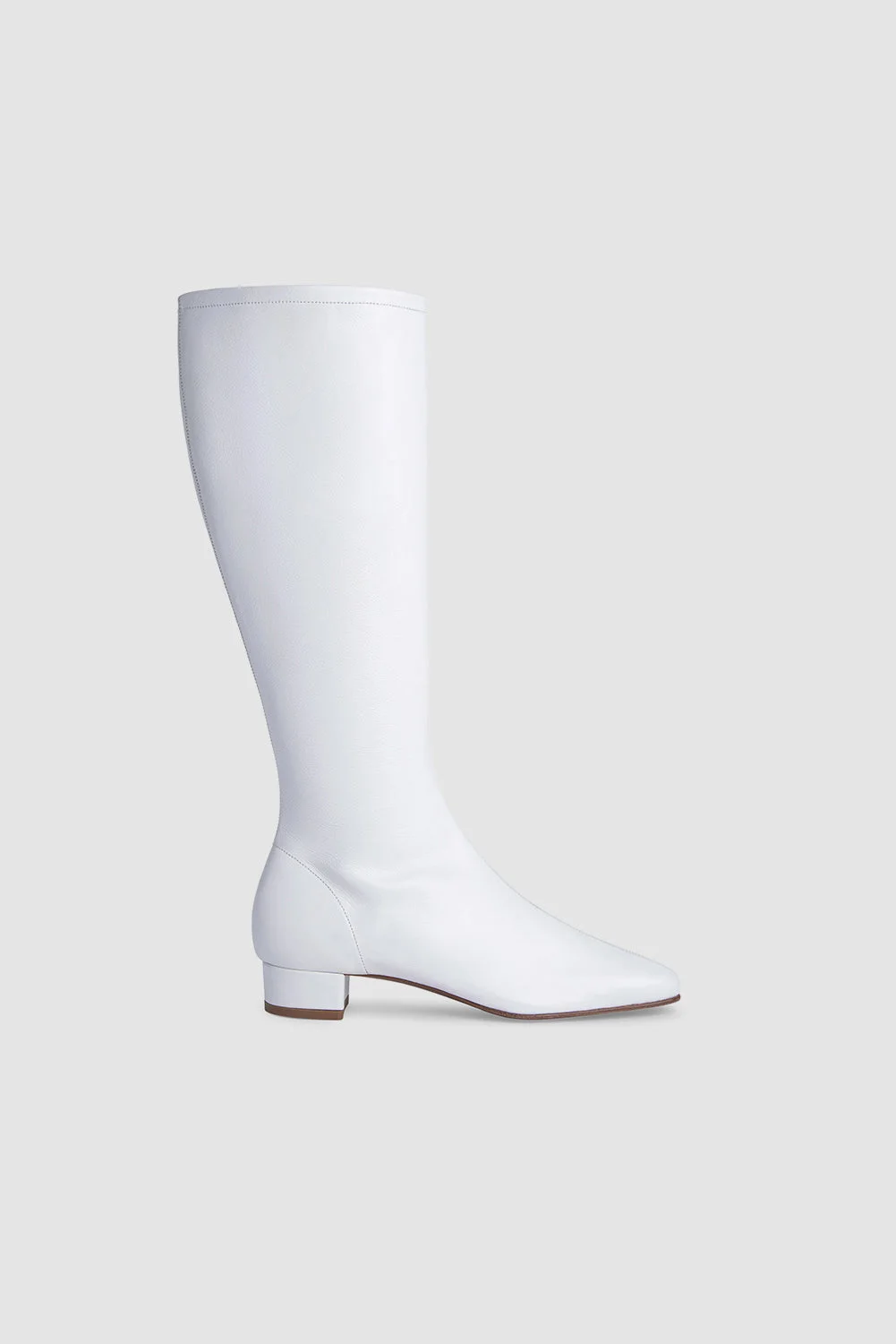Edie White Nappa Leather Knee-High Boot - 1