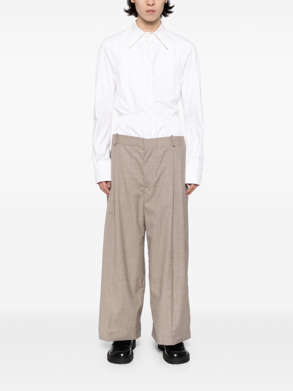 layered wide-leg trousers - 2
