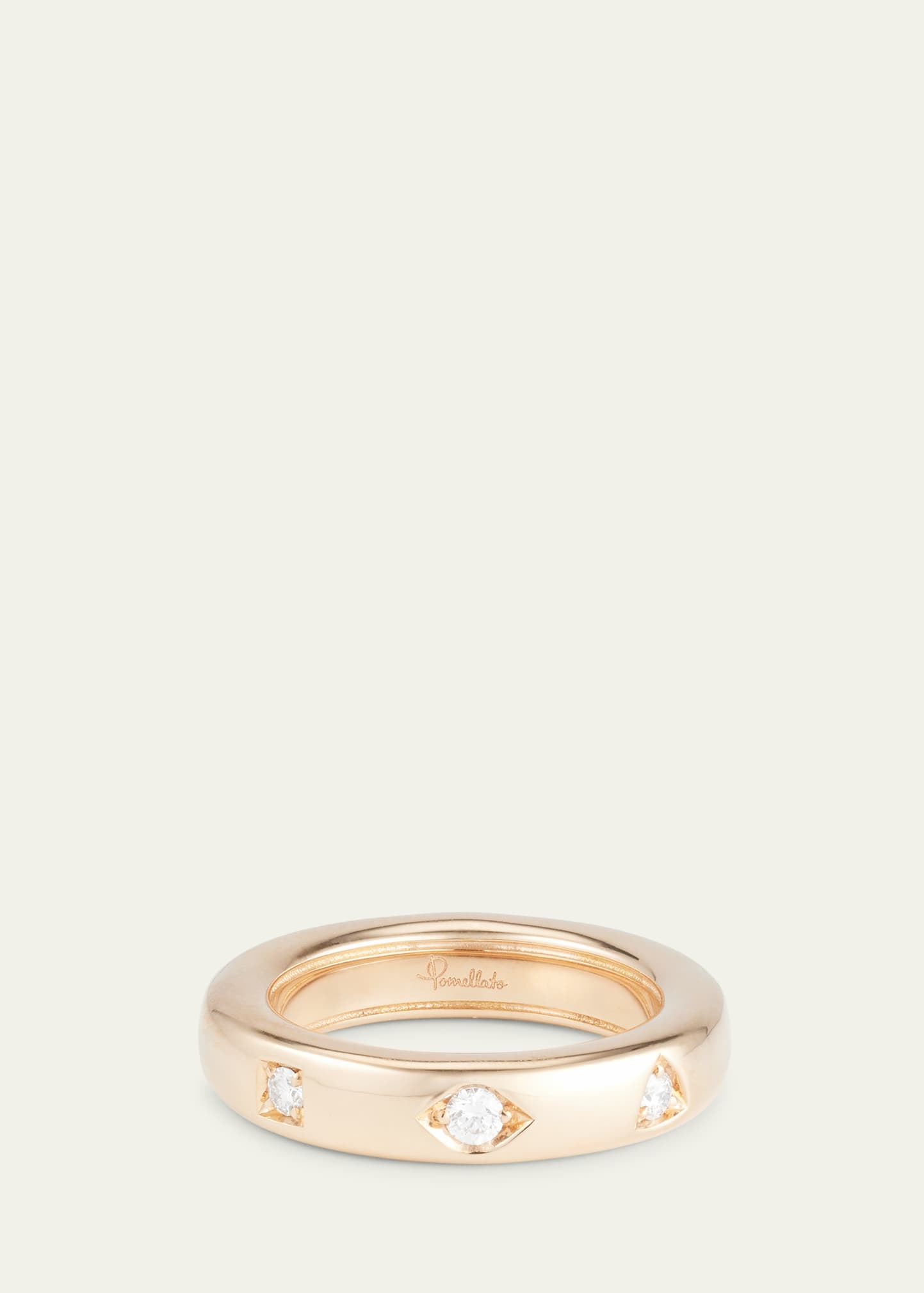 Iconica 18K Rose Gold Extra Small Fancy Set Diamond Band Ring - 3