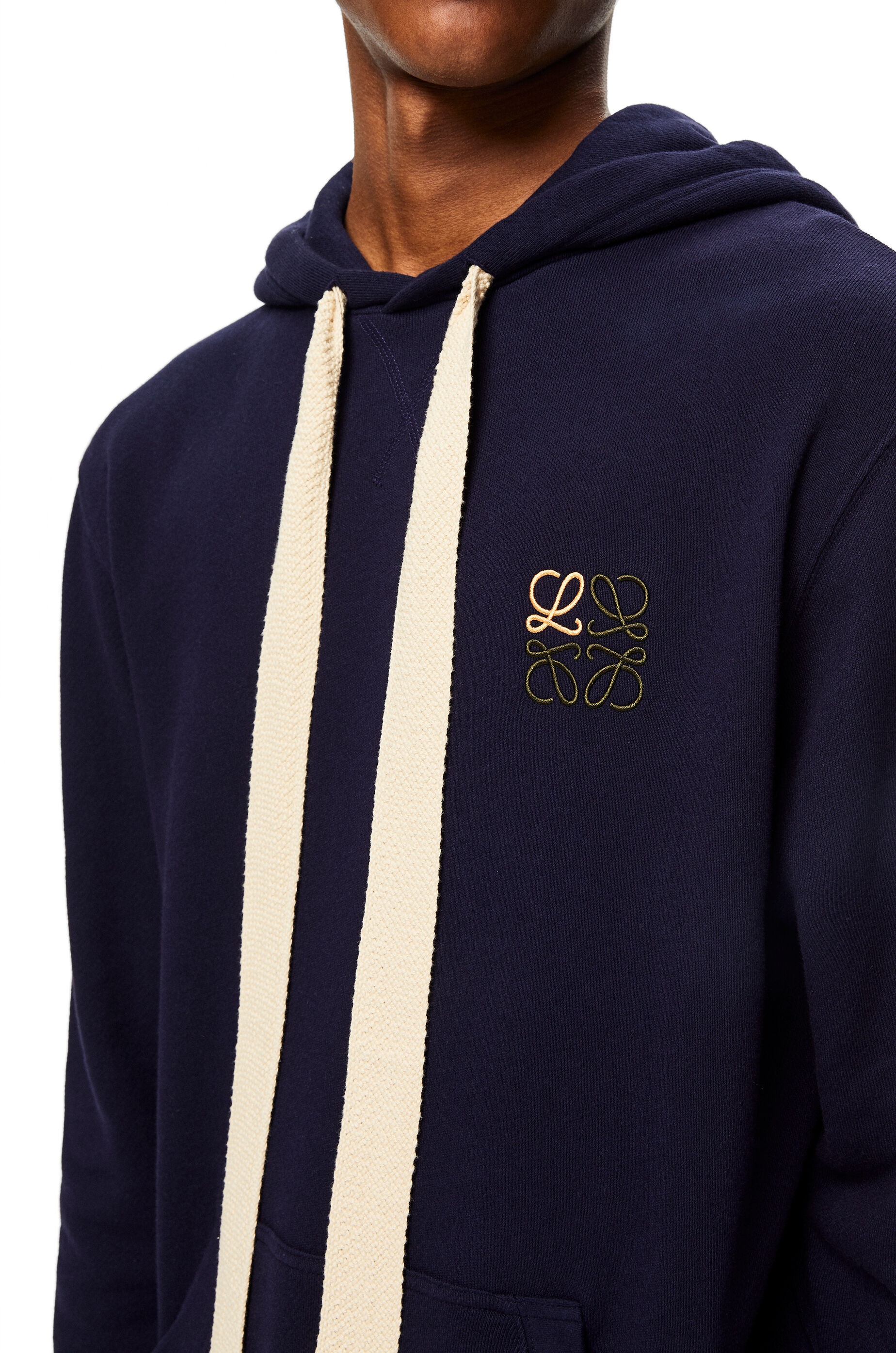 Anagram embroidered hoodie in cotton - 5