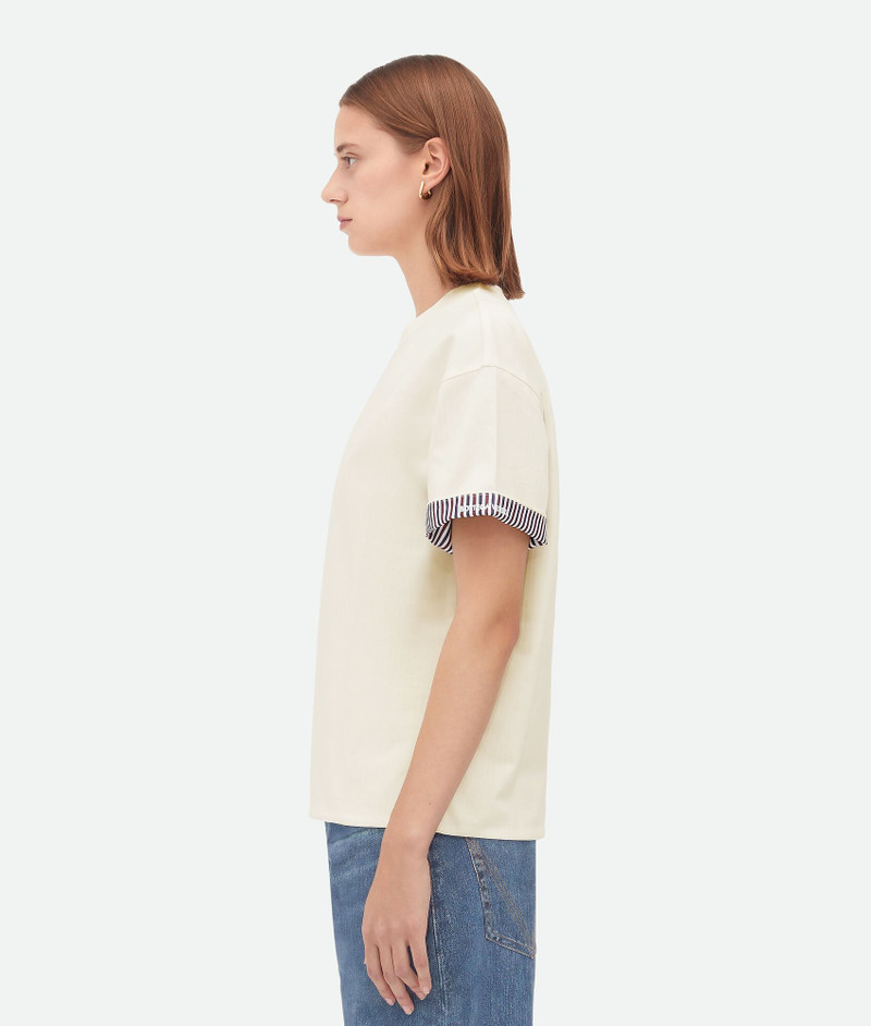 Bottega Veneta Double Layer Striped Cotton T/Shirt outlook