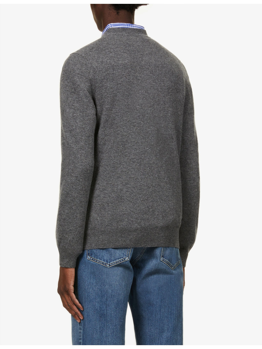 Logo-embroidered V-neck wool cardigan - 4