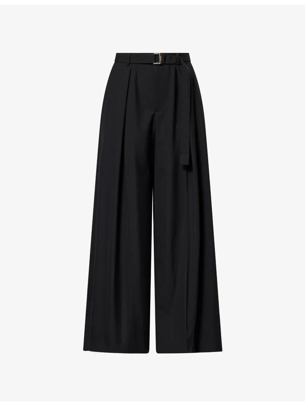 Belted Wide-Leg Woven Trousers - 1
